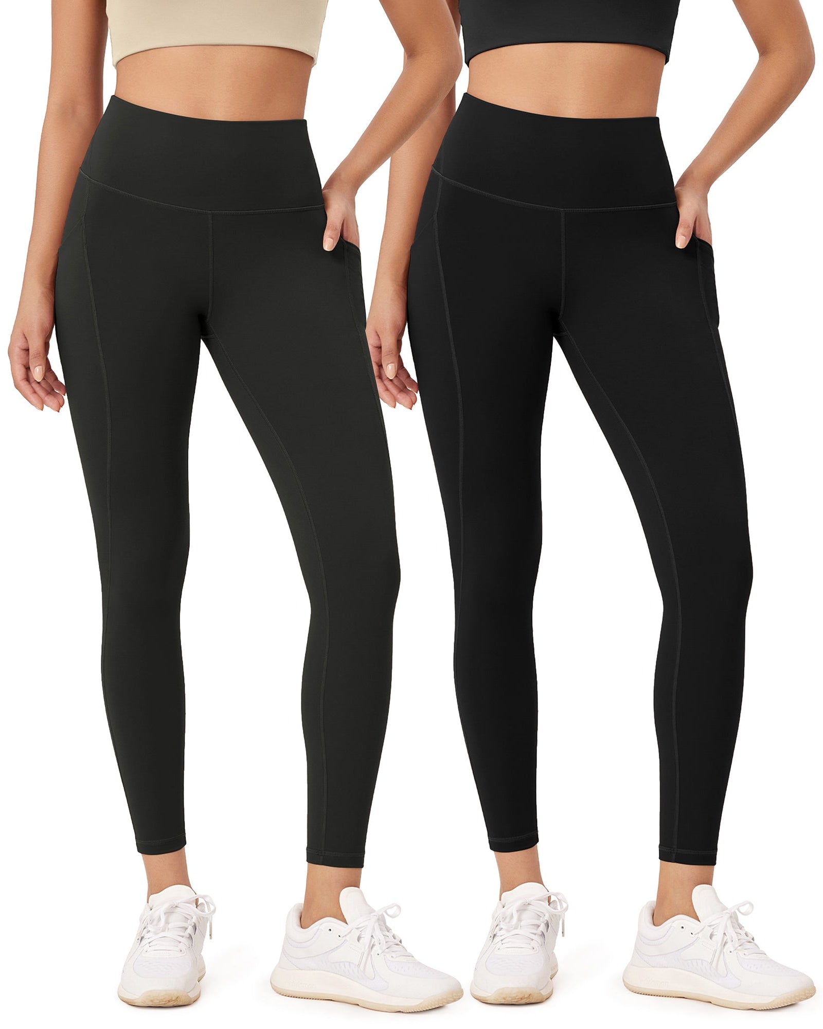 2-Pack 25�High Waist Workout Leggings with Pockets - ododos