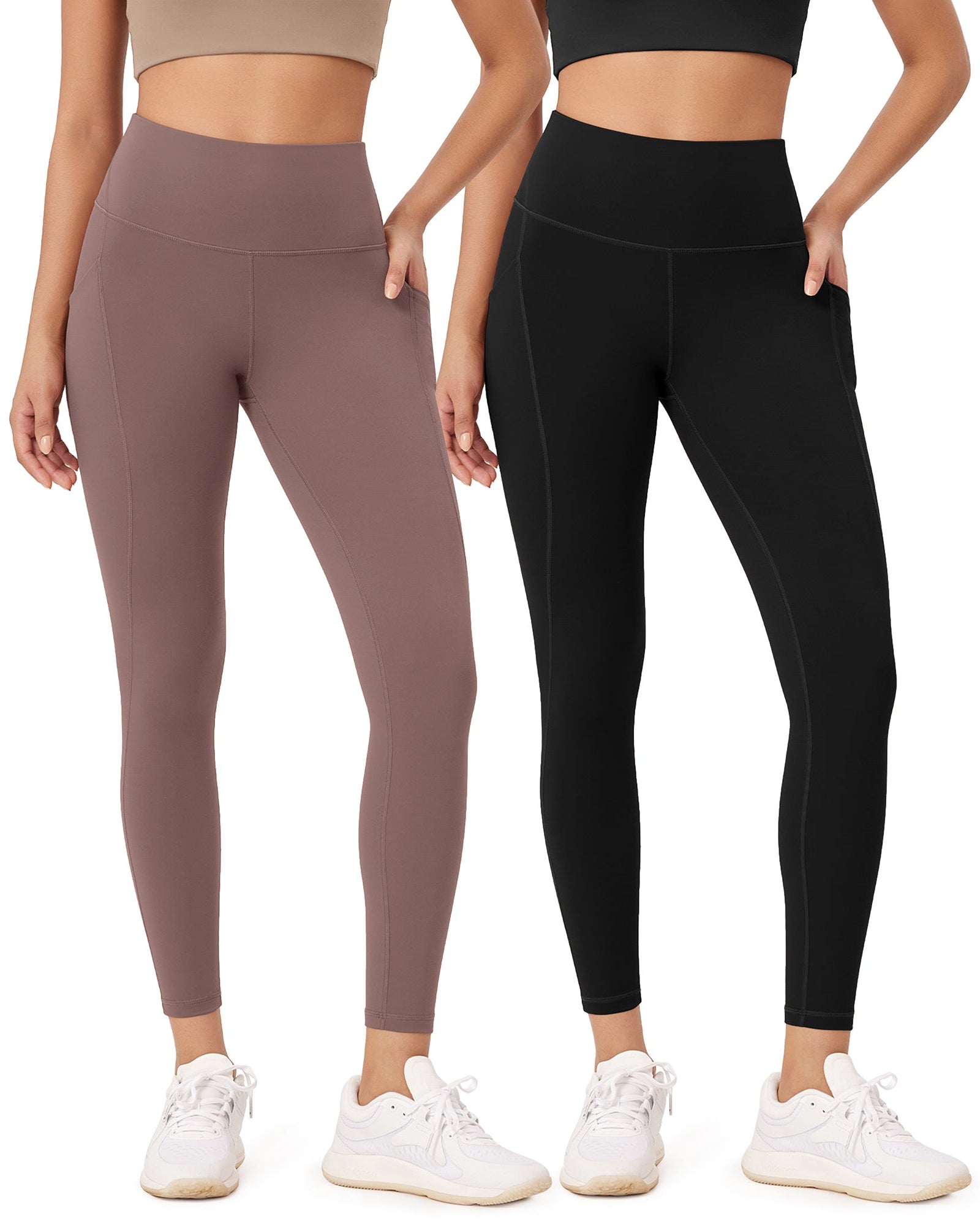 2-Pack 25�High Waist Workout Leggings with Pockets - ododos
