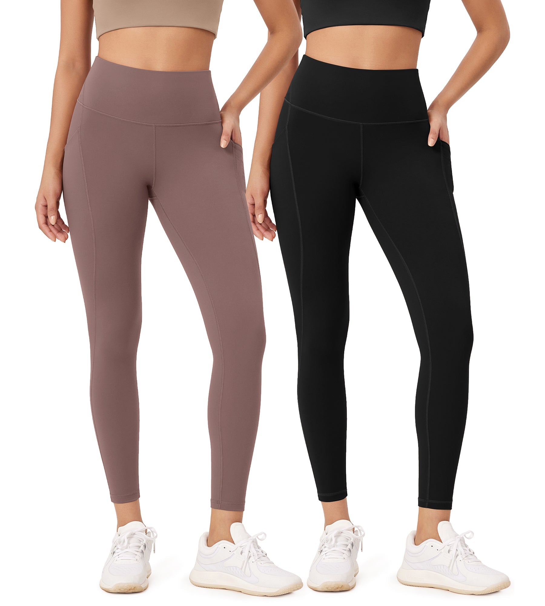 2-Pack 25�High Waist Workout Leggings with Pockets - ododos