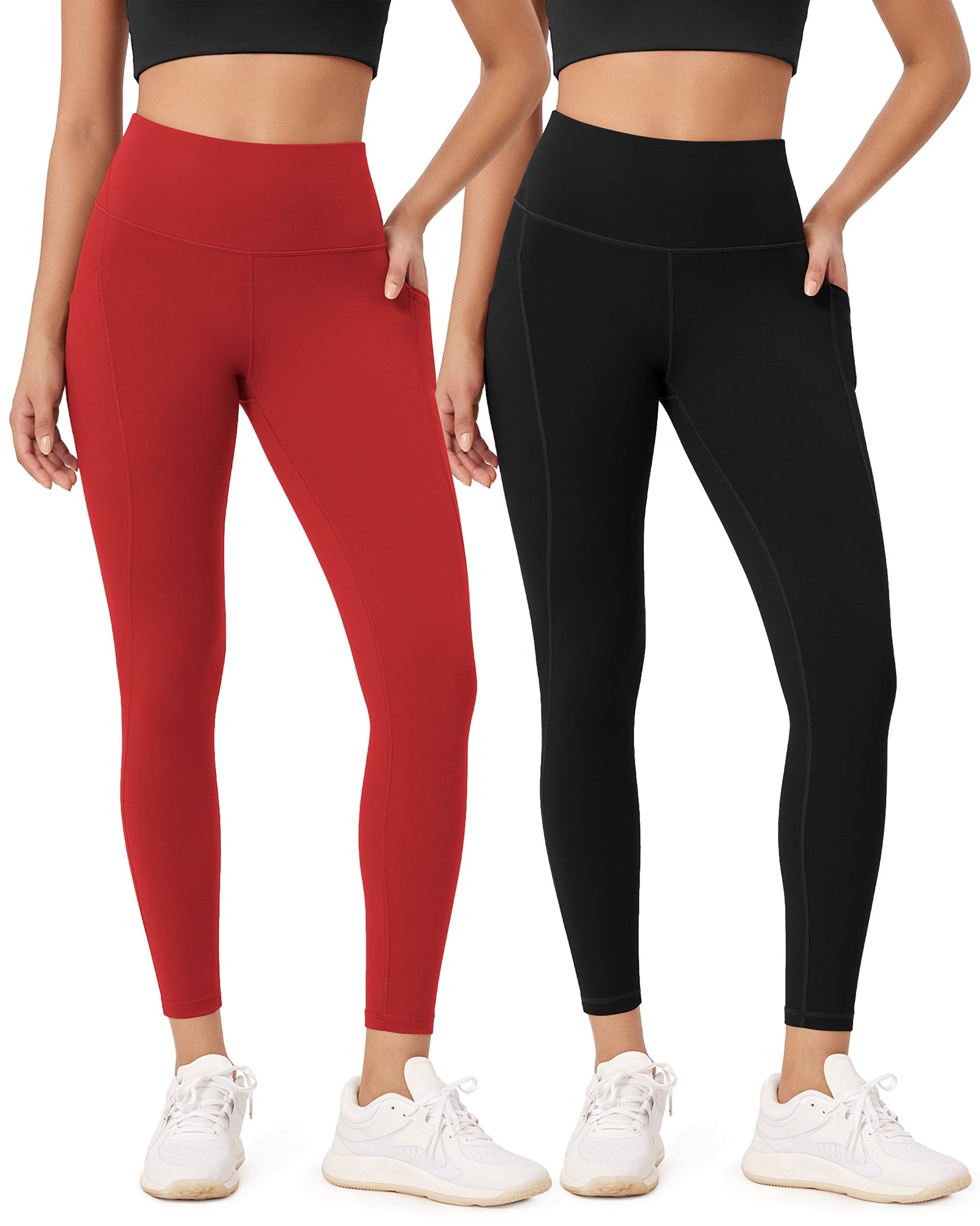 2-Pack 25�High Waist Workout Leggings with Pockets - ododos
