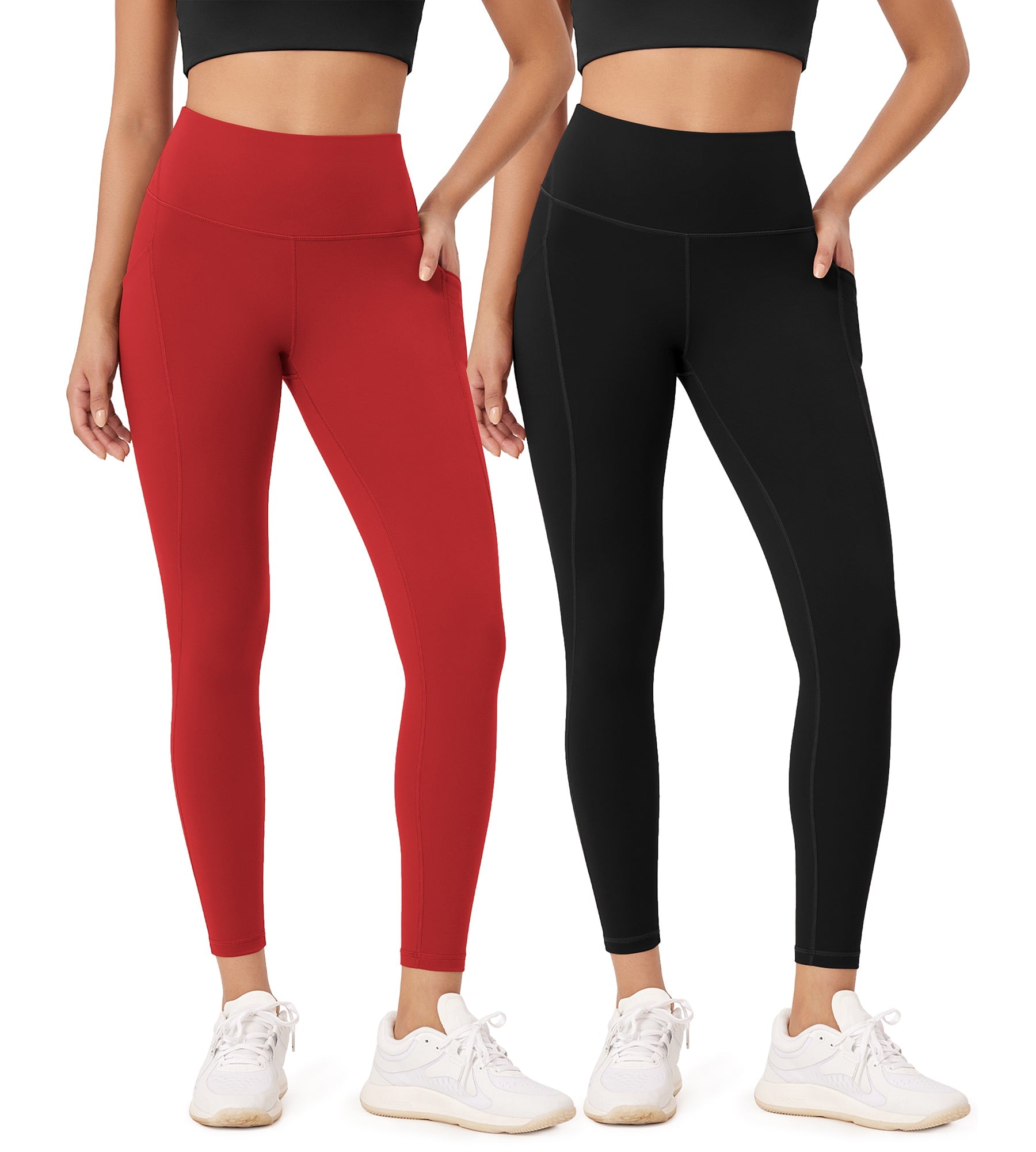 2-Pack 25�High Waist Workout Leggings with Pockets - ododos