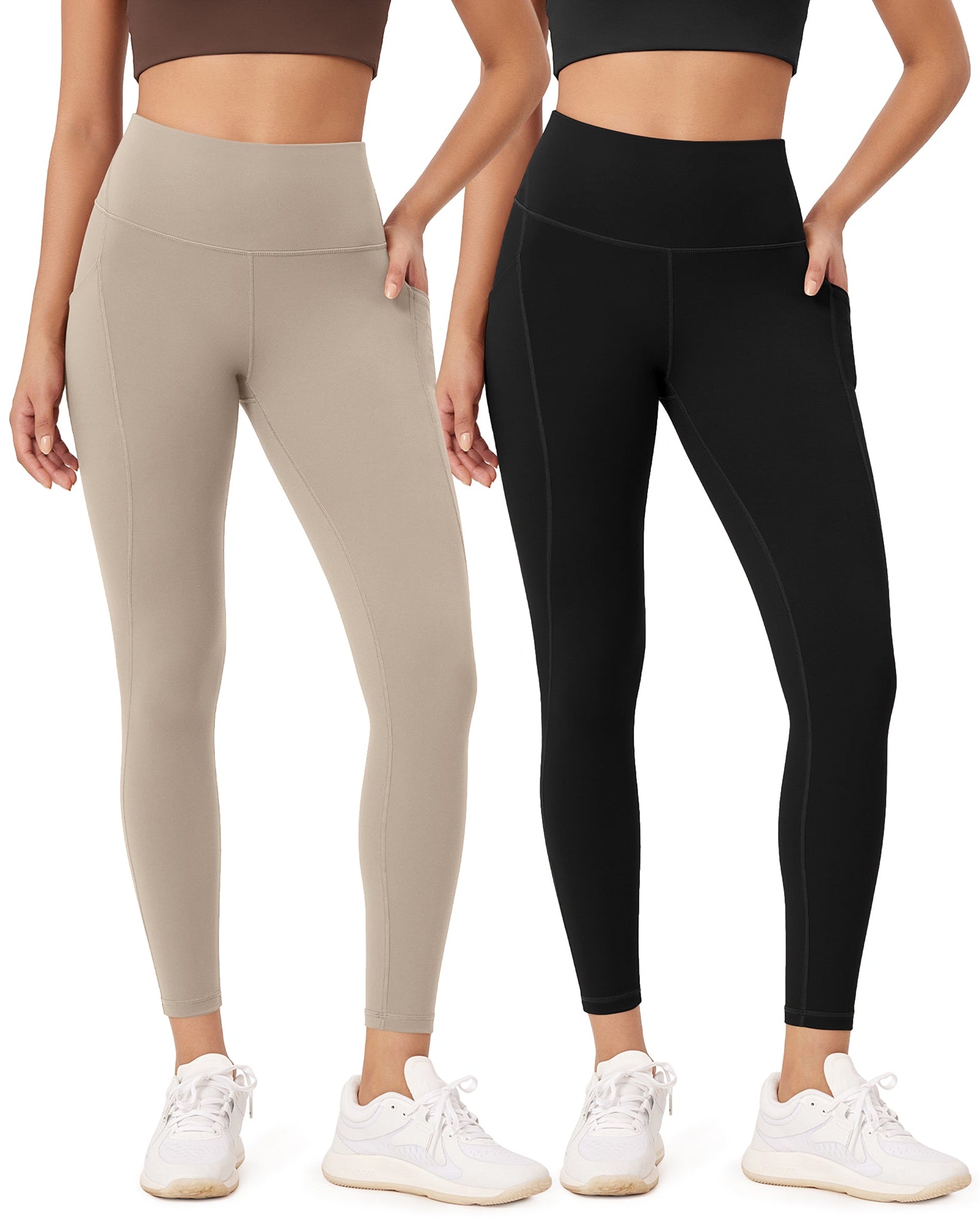 2-Pack 25�High Waist Workout Leggings with Pockets - ododos