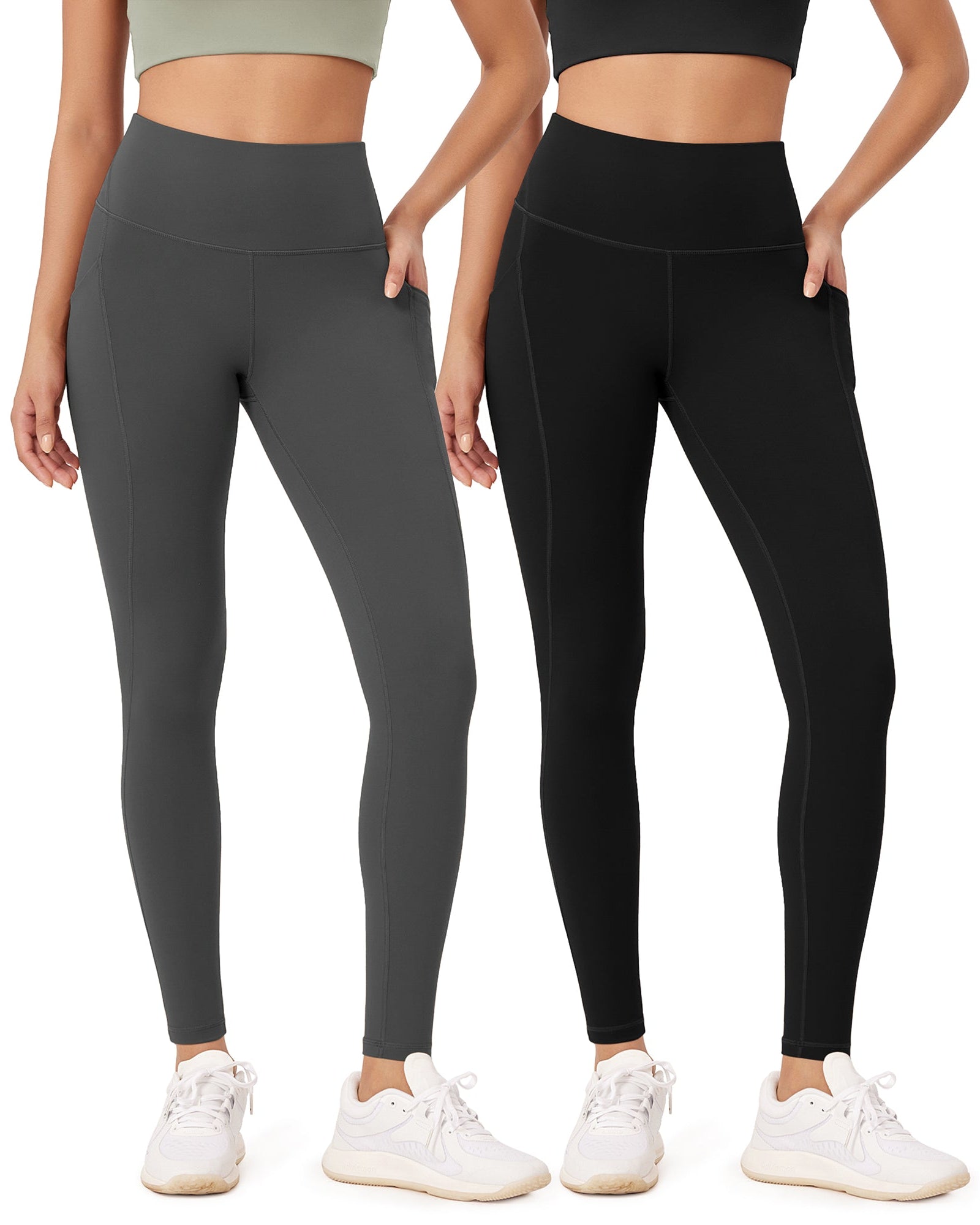 2-Pack 28 High Waist Workout Leggings with Pockets - ododos