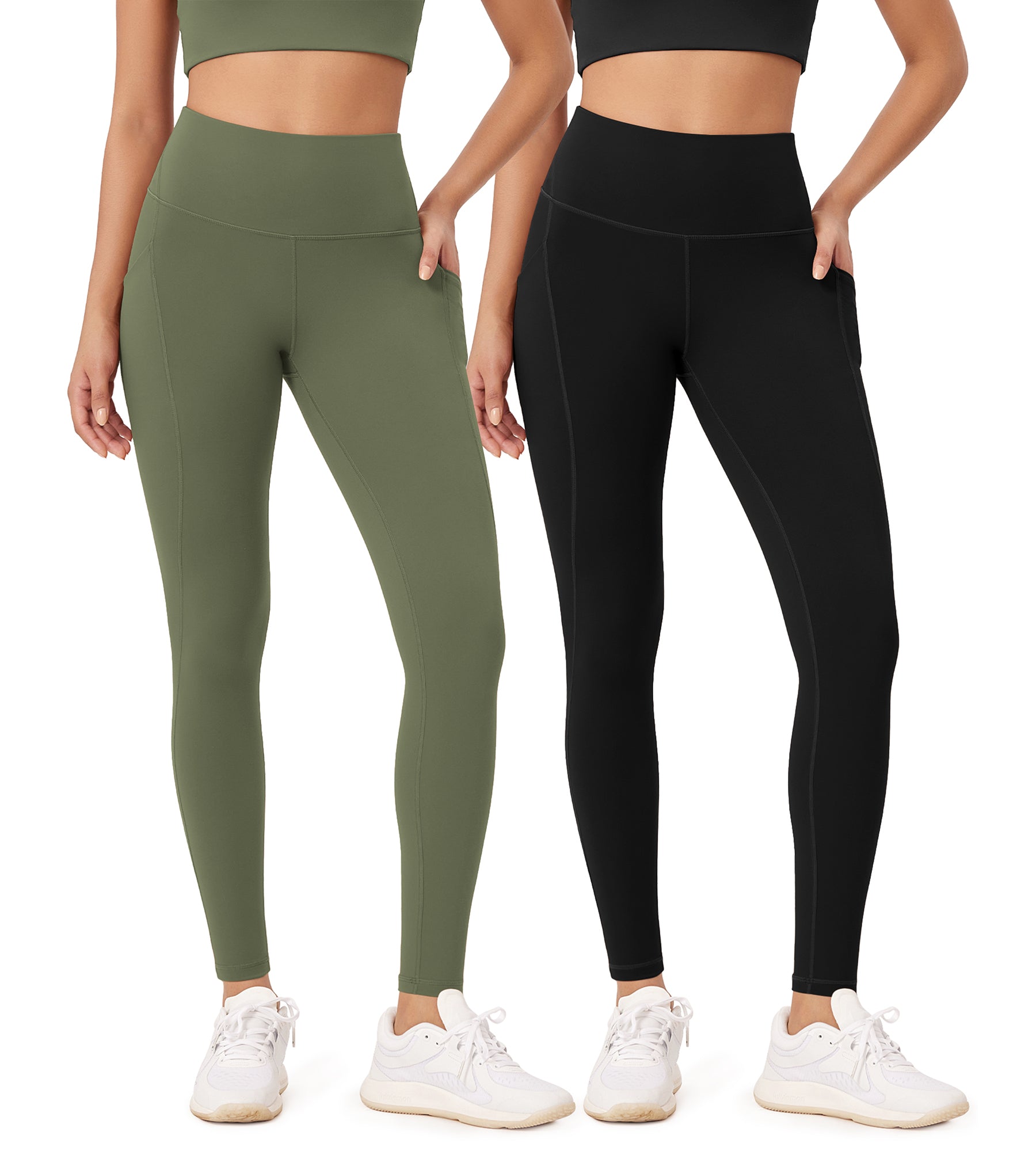 2-Pack 28 High Waist Workout Leggings with Pockets - ododos