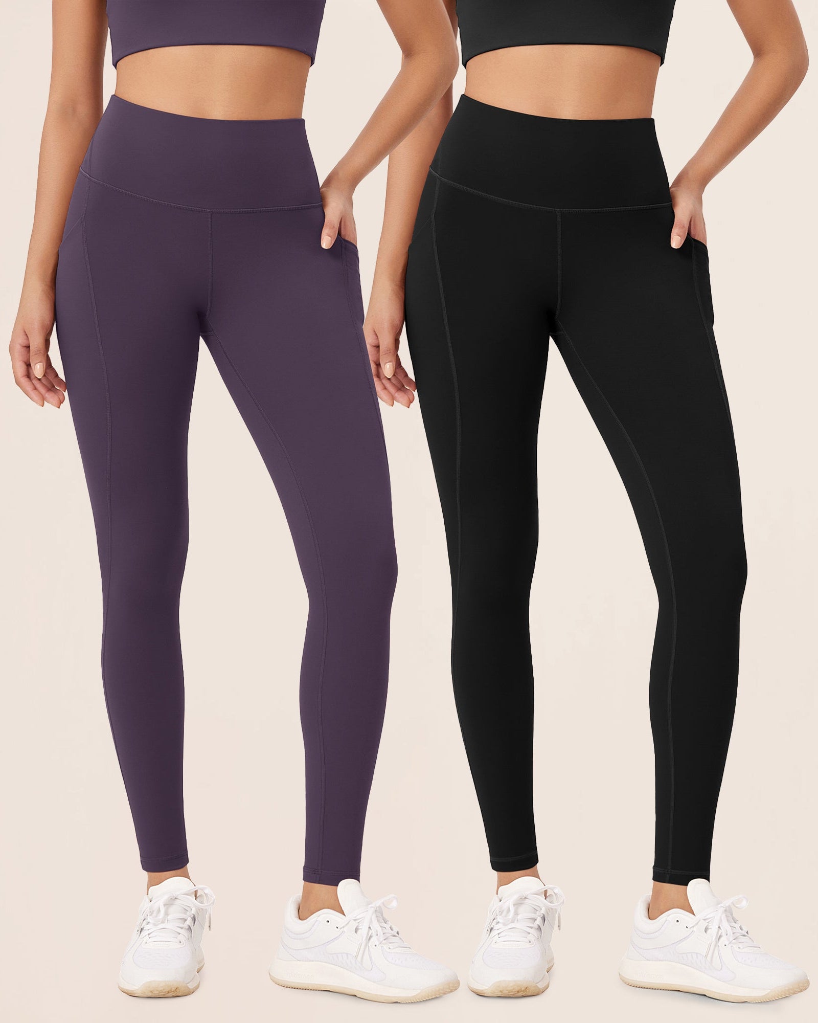 2-Pack 28 High Waist Workout Leggings with Pockets - ododos