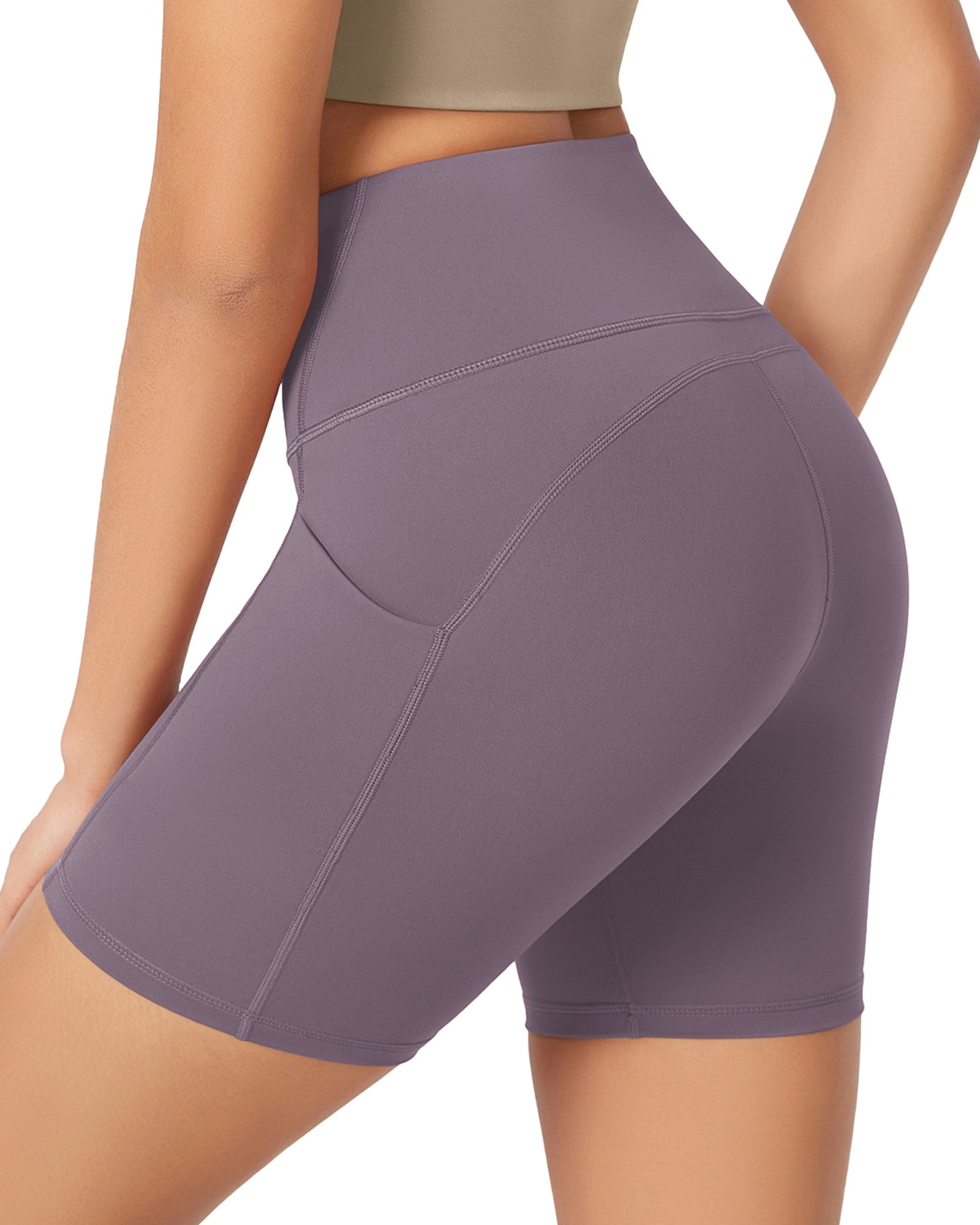 ODLEX 6 Inseam High Waist Workout Athletic Biker Shorts with Pockets - ododos