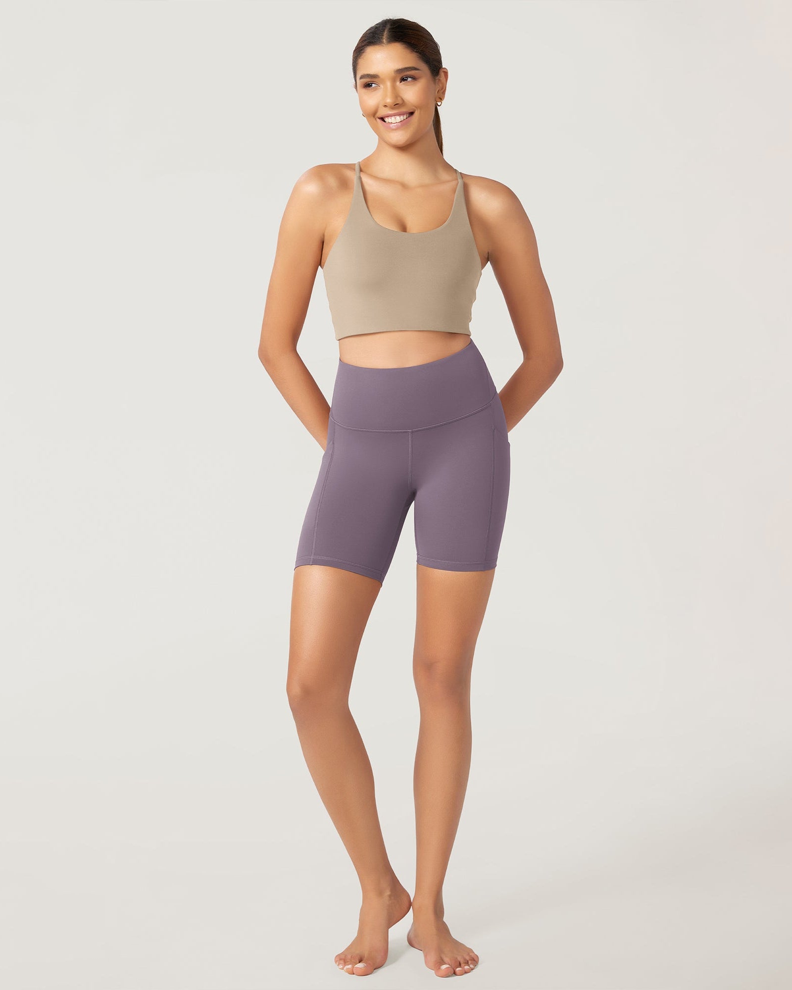 ODLEX 6 Inseam High Waist Workout Athletic Biker Shorts with Pockets - ododos