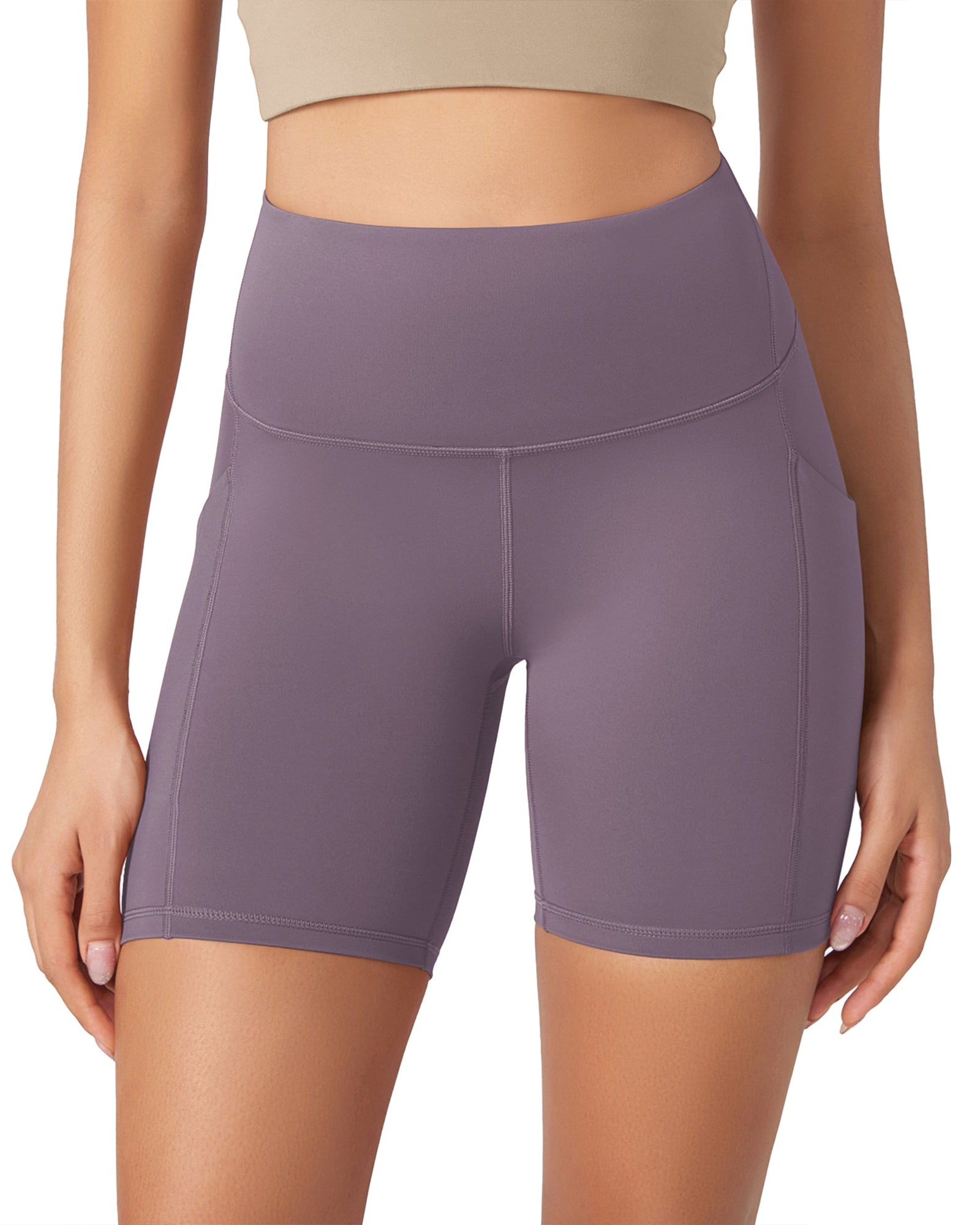 ODLEX 6 Inseam High Waist Workout Athletic Biker Shorts with Pockets - ododos