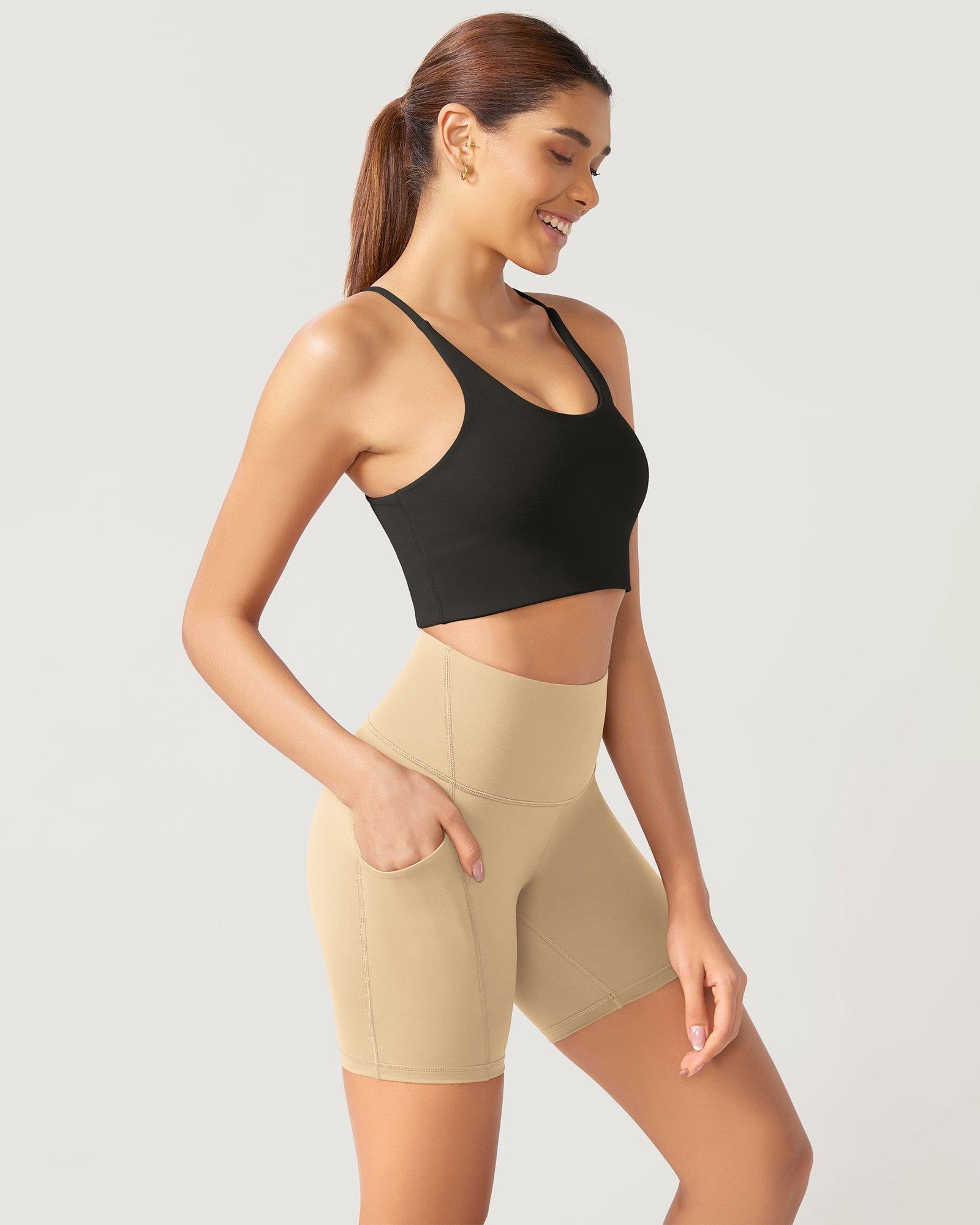 ODLEX 6 Inseam High Waist Workout Athletic Biker Shorts with Pockets - ododos