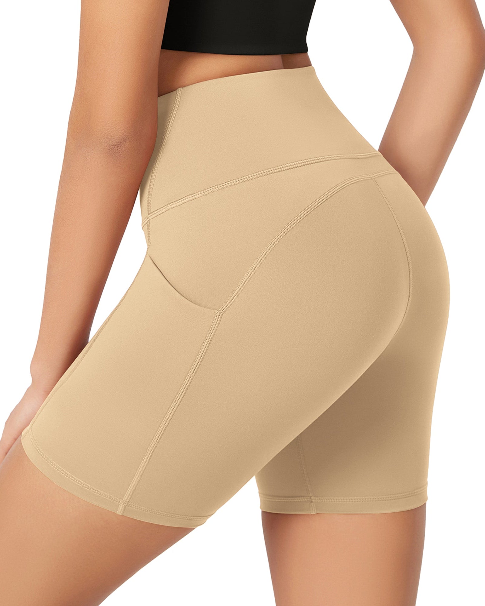 ODLEX 6 Inseam High Waist Workout Athletic Biker Shorts with Pockets - ododos