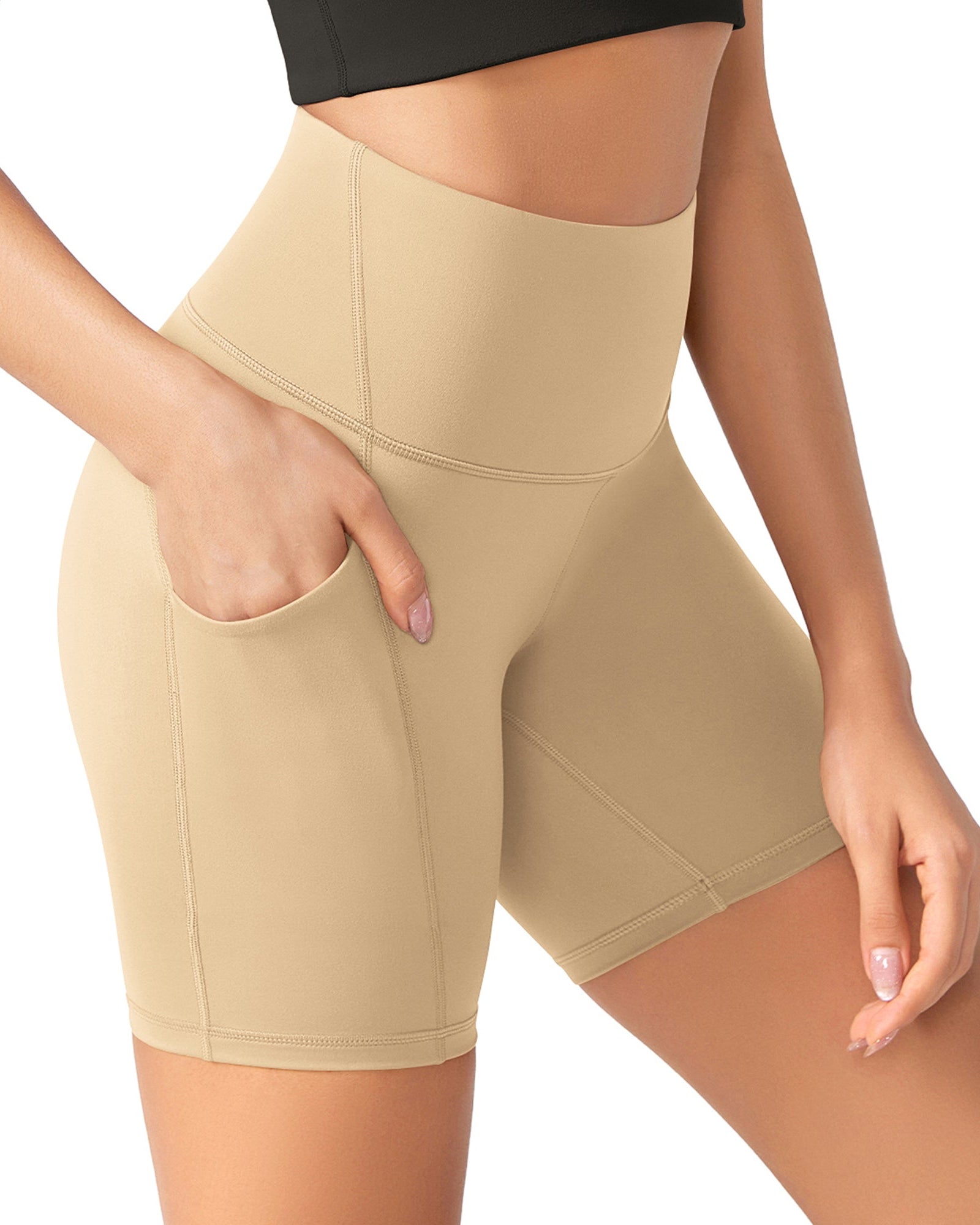 ODLEX 6 Inseam High Waist Workout Athletic Biker Shorts with Pockets - ododos