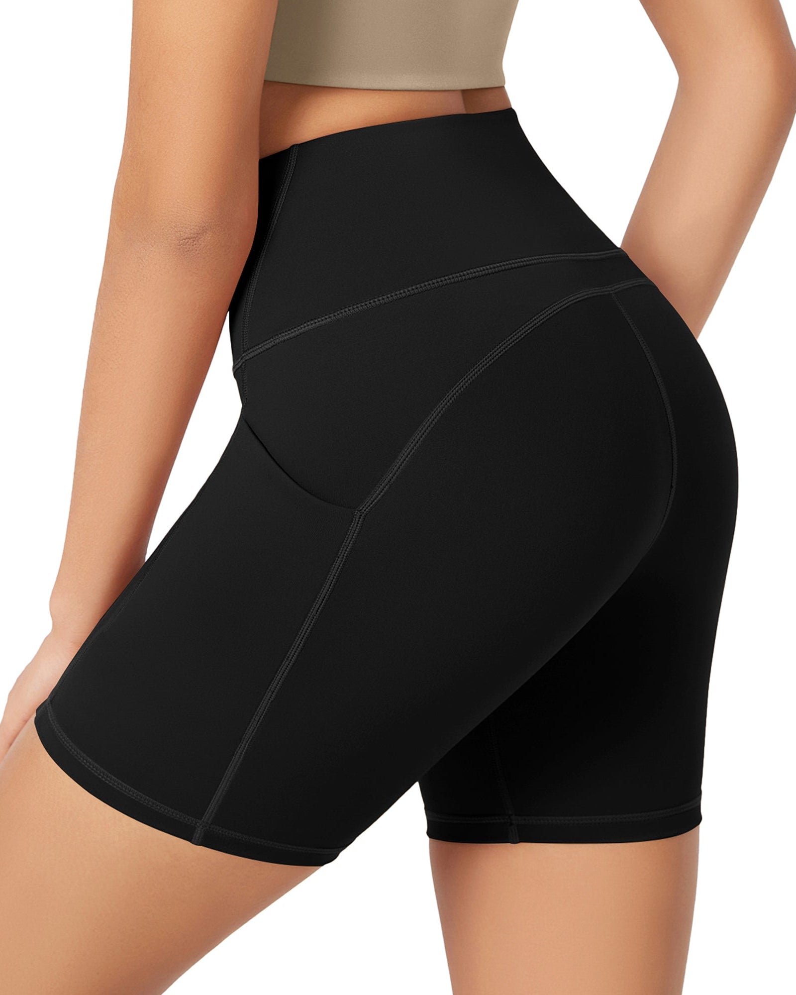 ODLEX 6 Inseam High Waist Workout Athletic Biker Shorts with Pockets - ododos