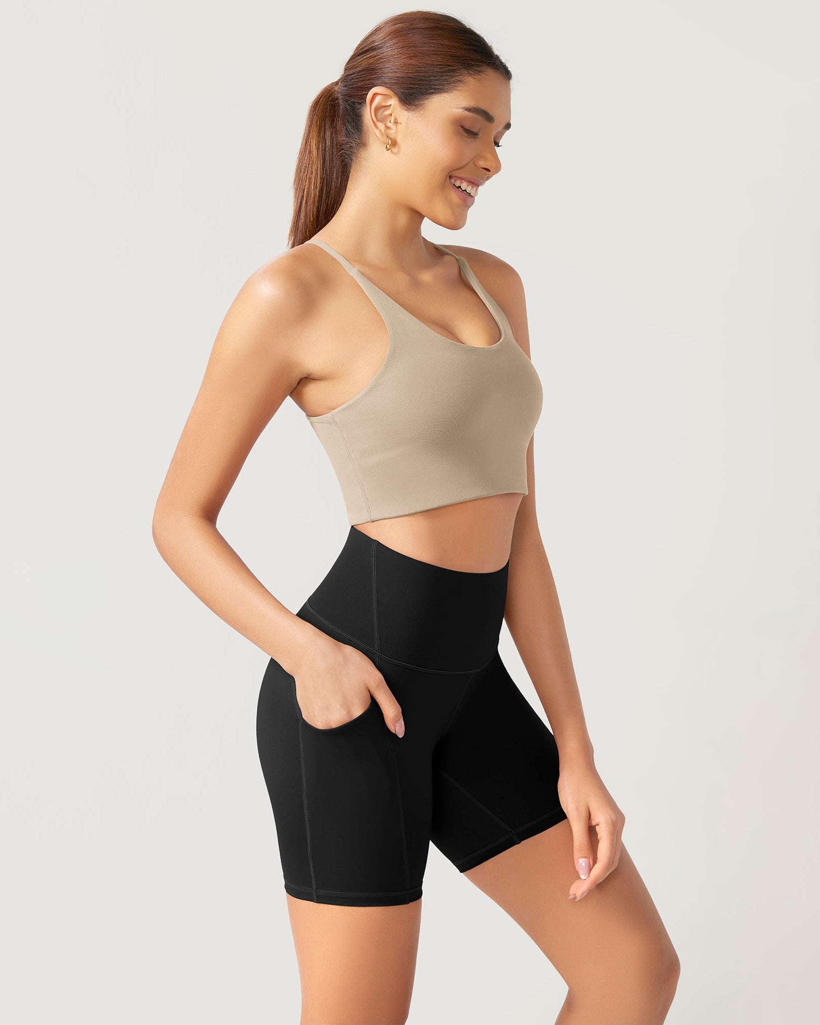 ODLEX 2-Pack 6 Inseam High Waist Workout Athletic Biker Shorts with Pockets - ododos