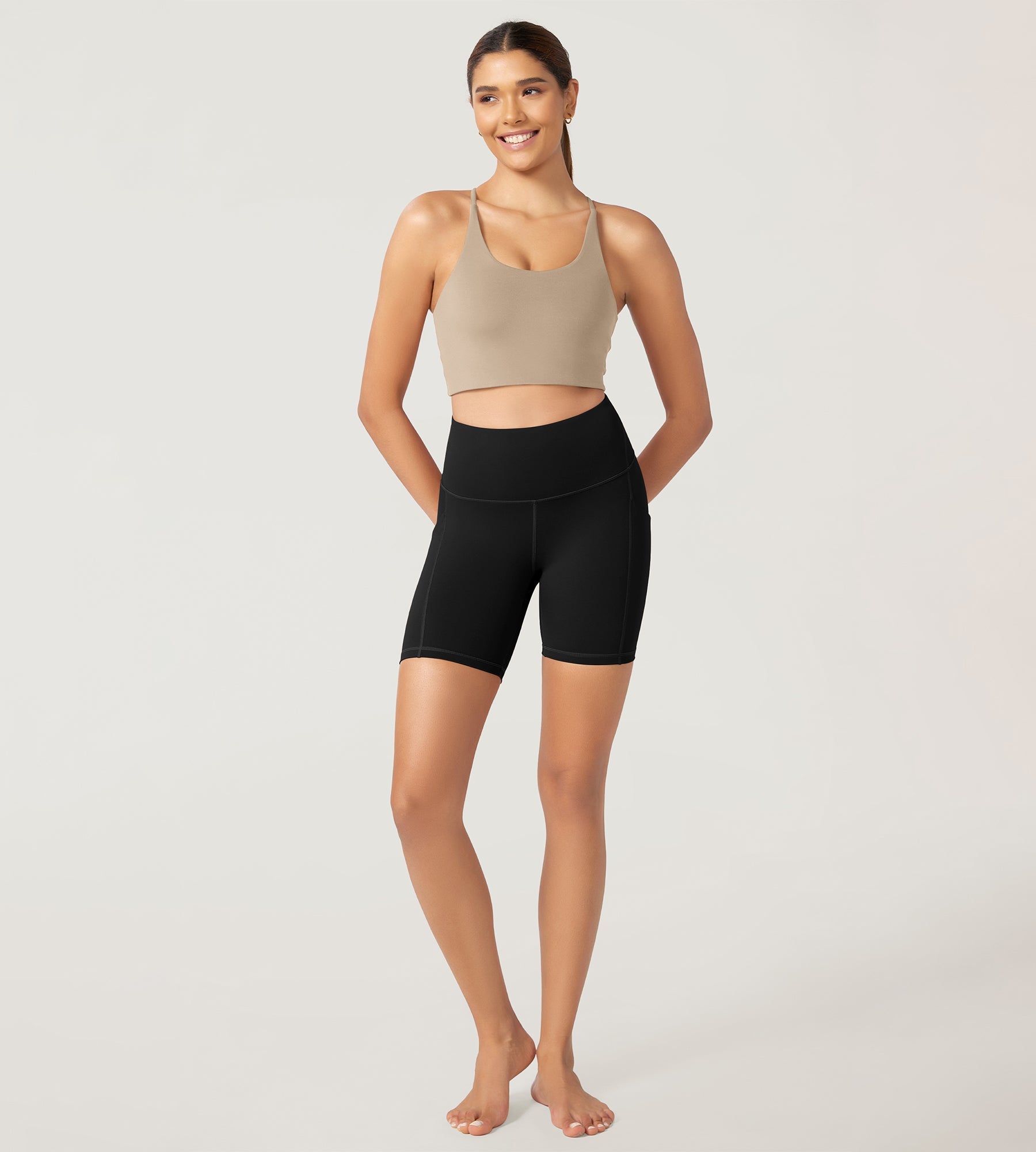 ODLEX 2-Pack 6 Inseam High Waist Workout Athletic Biker Shorts with Pockets - ododos