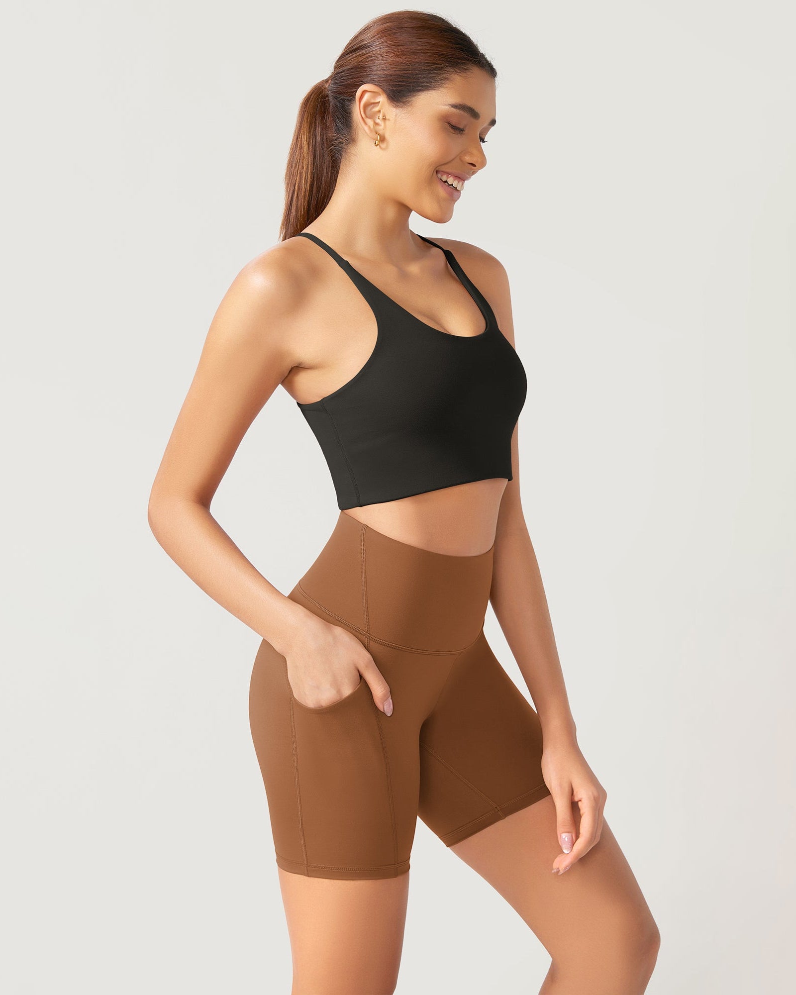 ODLEX 2-Pack 6 Inseam High Waist Workout Athletic Biker Shorts with Pockets - ododos