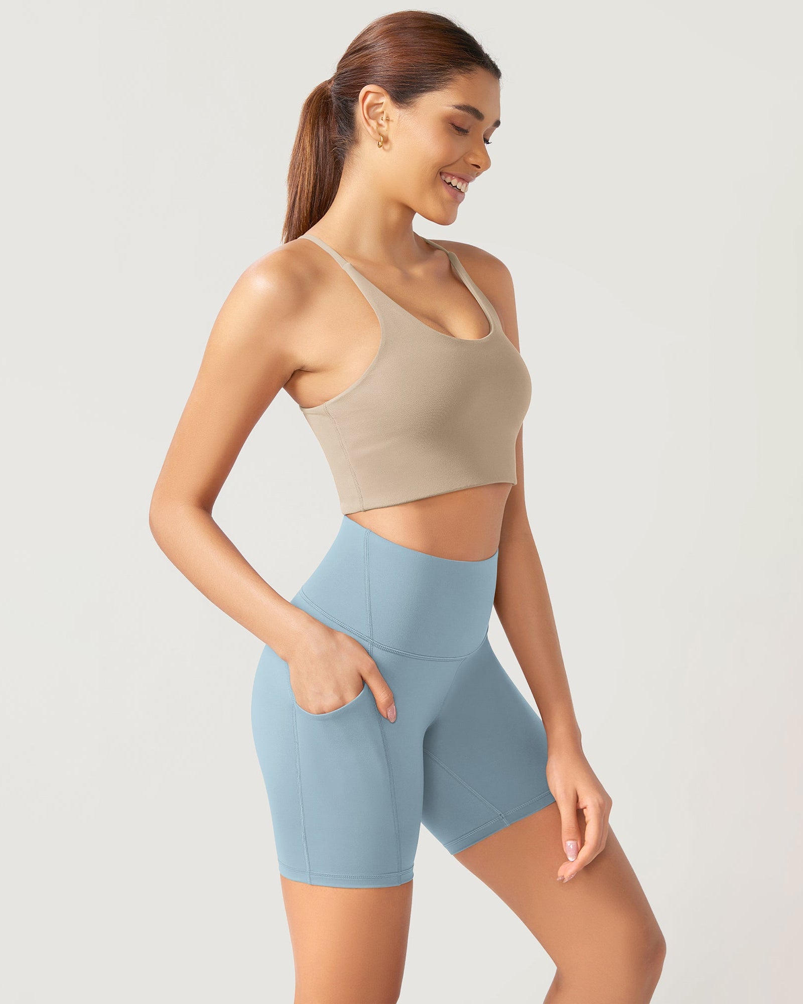 ODLEX 2-Pack 6 Inseam High Waist Workout Athletic Biker Shorts with Pockets - ododos