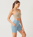 ODLEX 2-Pack 6 Inseam High Waist Workout Athletic Biker Shorts with Pockets - ododos