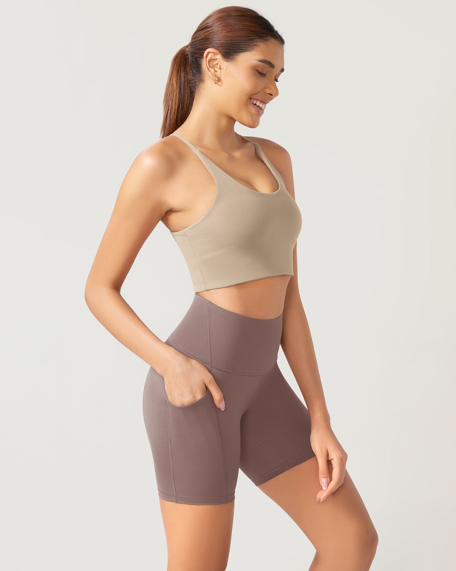 ODLEX 2-Pack 6 Inseam High Waist Workout Athletic Biker Shorts with Pockets - ododos