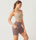 ODLEX 2-Pack 6 Inseam High Waist Workout Athletic Biker Shorts with Pockets - ododos