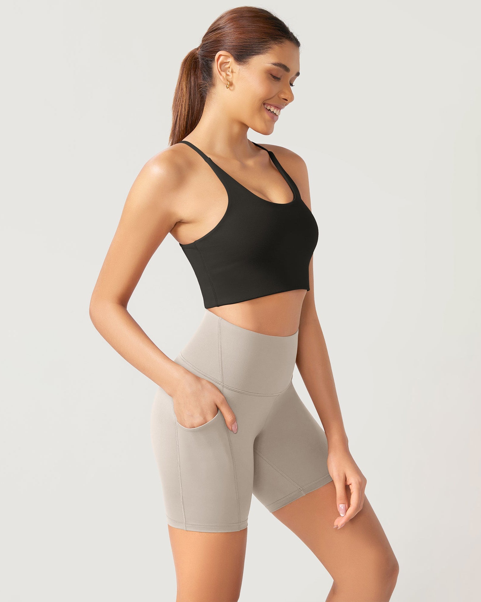 ODLEX 2-Pack 6 Inseam High Waist Workout Athletic Biker Shorts with Pockets - ododos