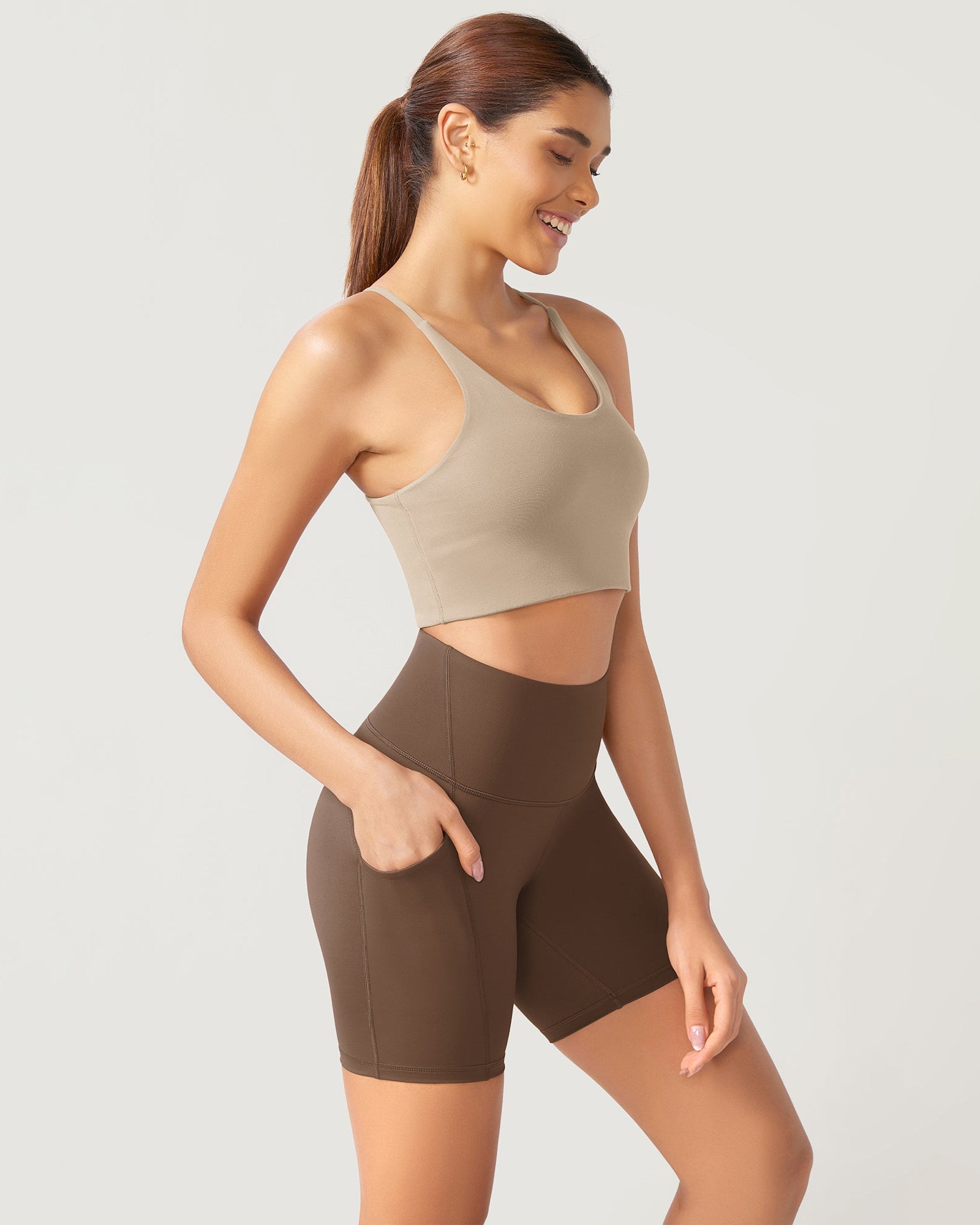 ODLEX 6 Inseam High Waist Workout Athletic Biker Shorts with Pockets - ododos