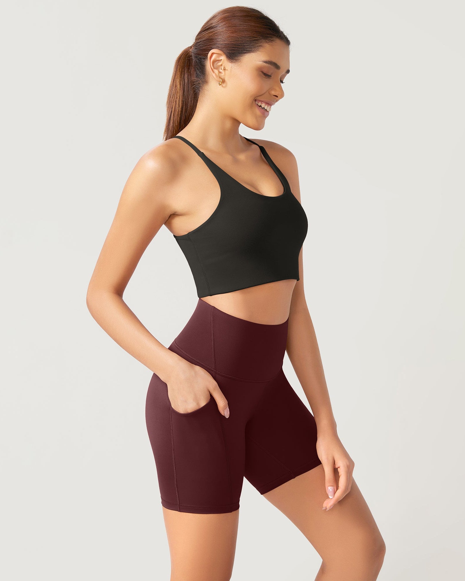 ODLEX 6 Inseam High Waist Workout Athletic Biker Shorts with Pockets - ododos