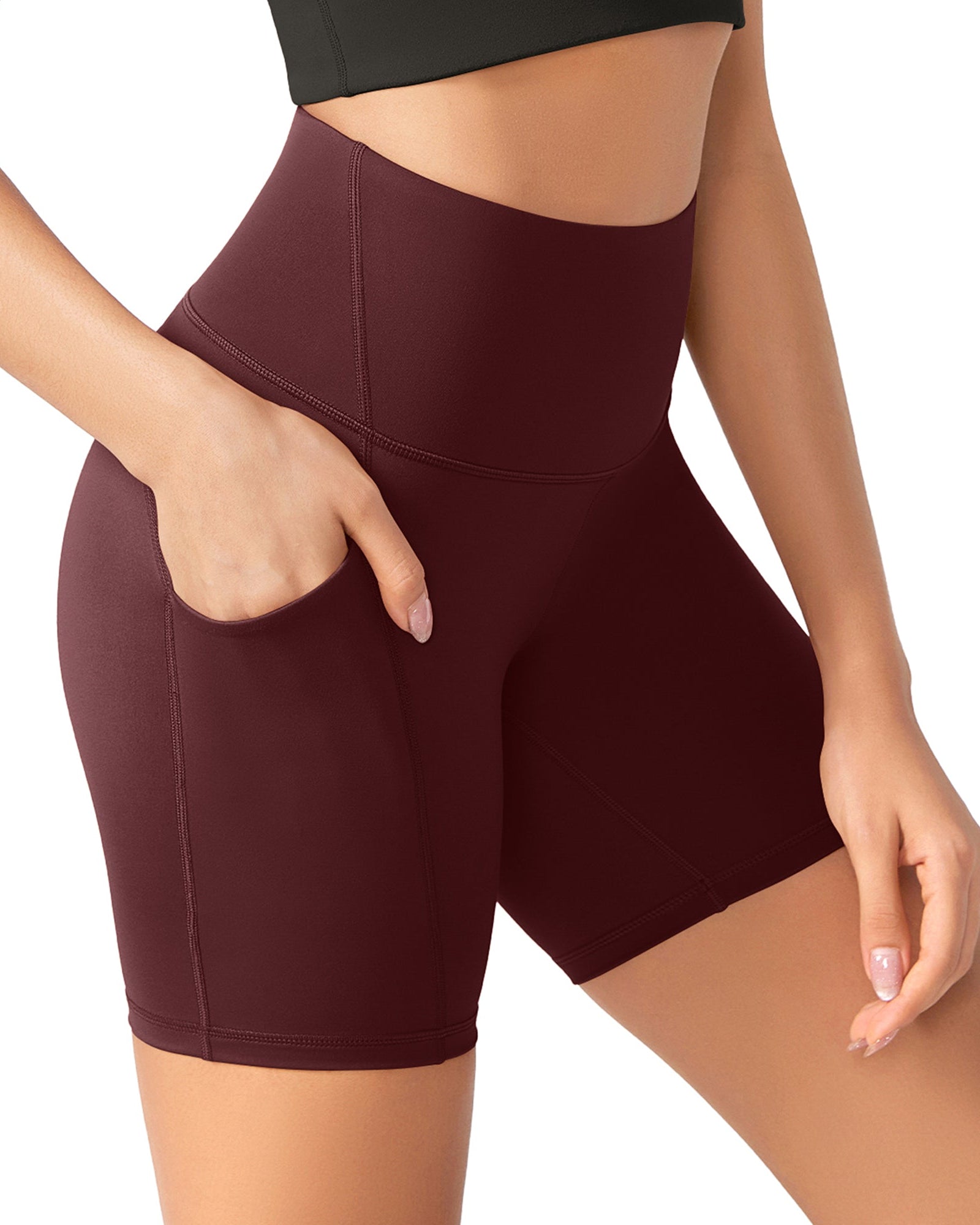 ODLEX 6 Inseam High Waist Workout Athletic Biker Shorts with Pockets - ododos