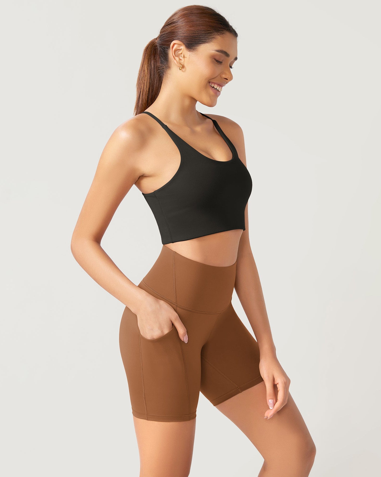 ODLEX 6 Inseam High Waist Workout Athletic Biker Shorts with Pockets - ododos