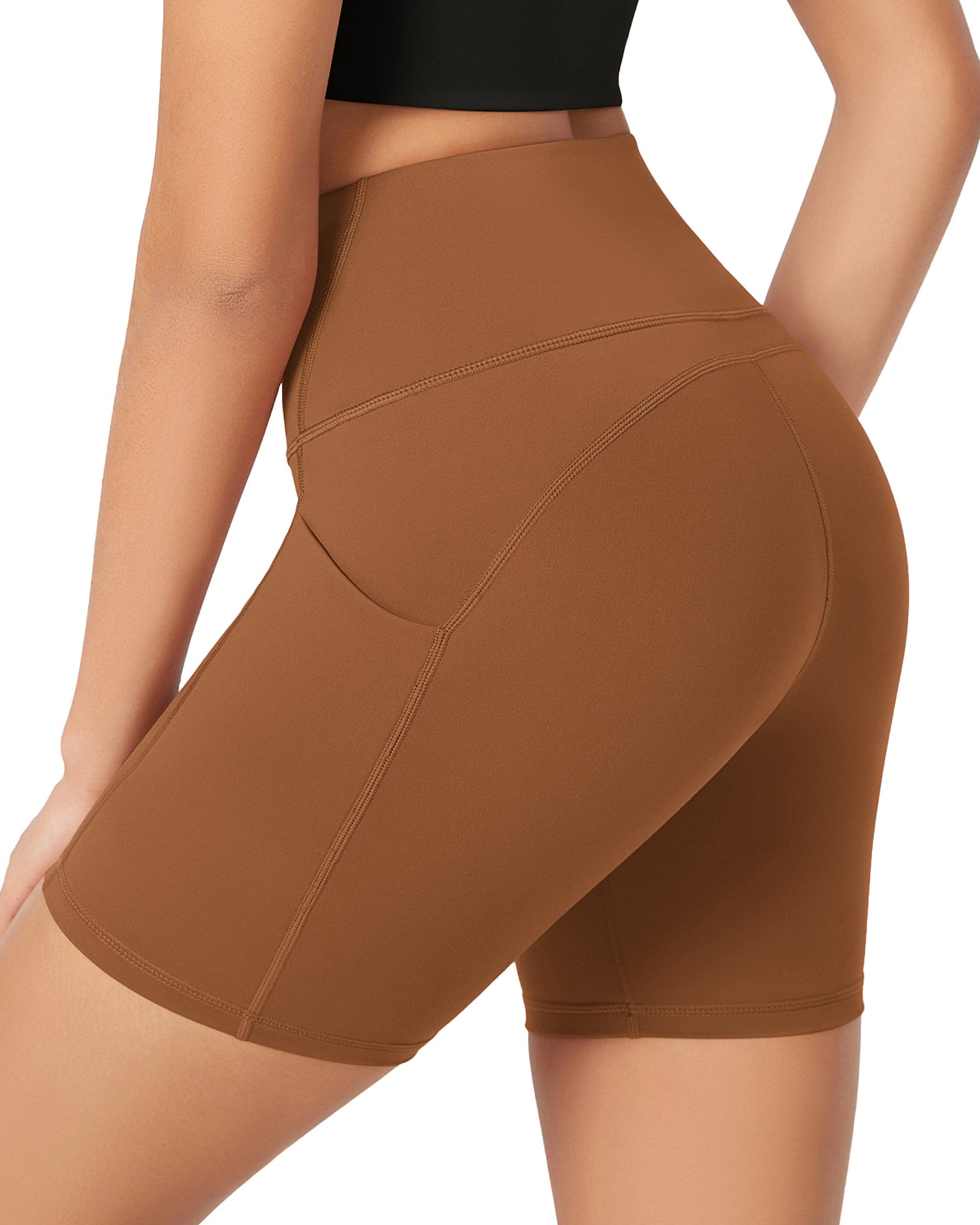 ODLEX 6 Inseam High Waist Workout Athletic Biker Shorts with Pockets - ododos