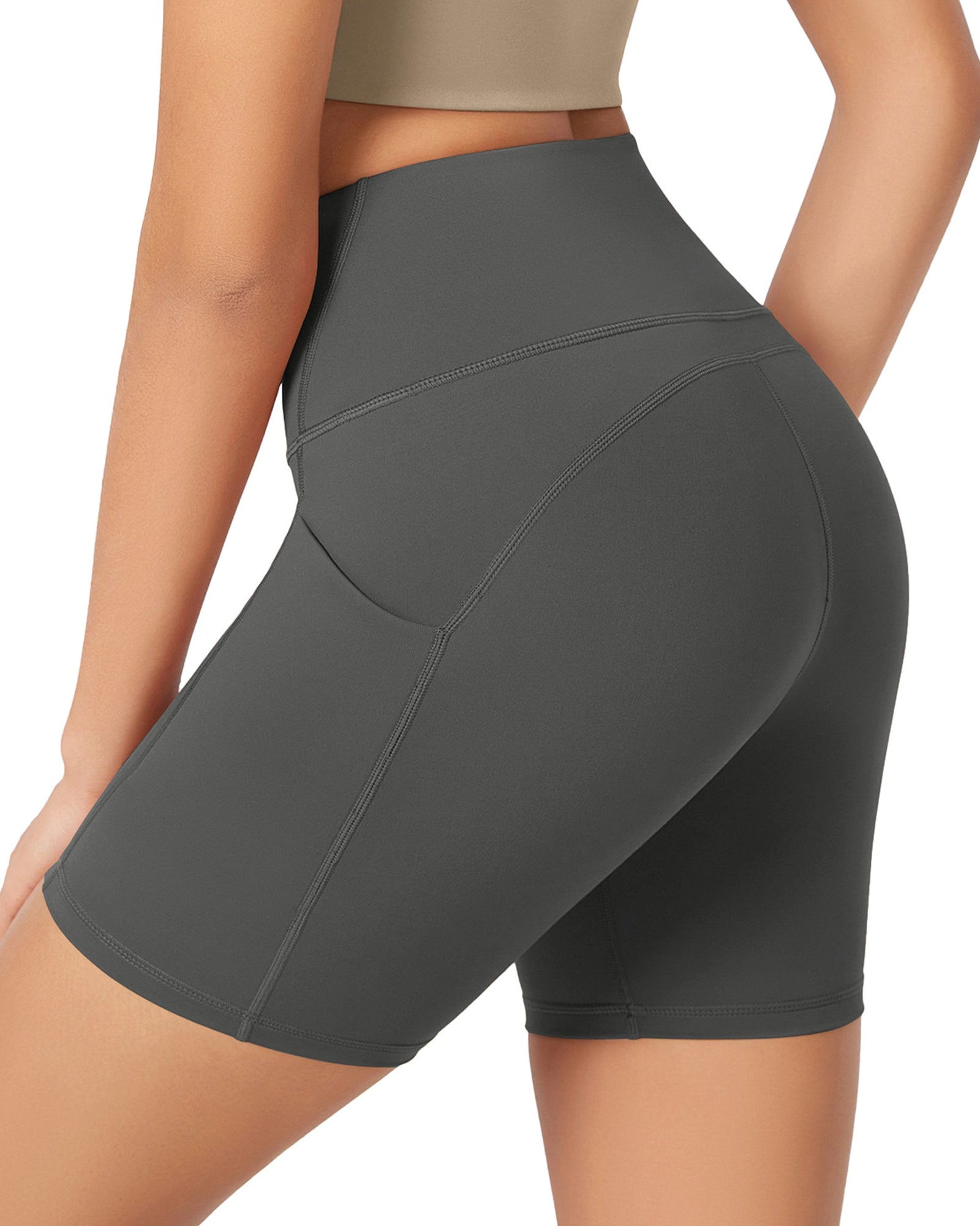 ODLEX 6 Inseam High Waist Workout Athletic Biker Shorts with Pockets - ododos