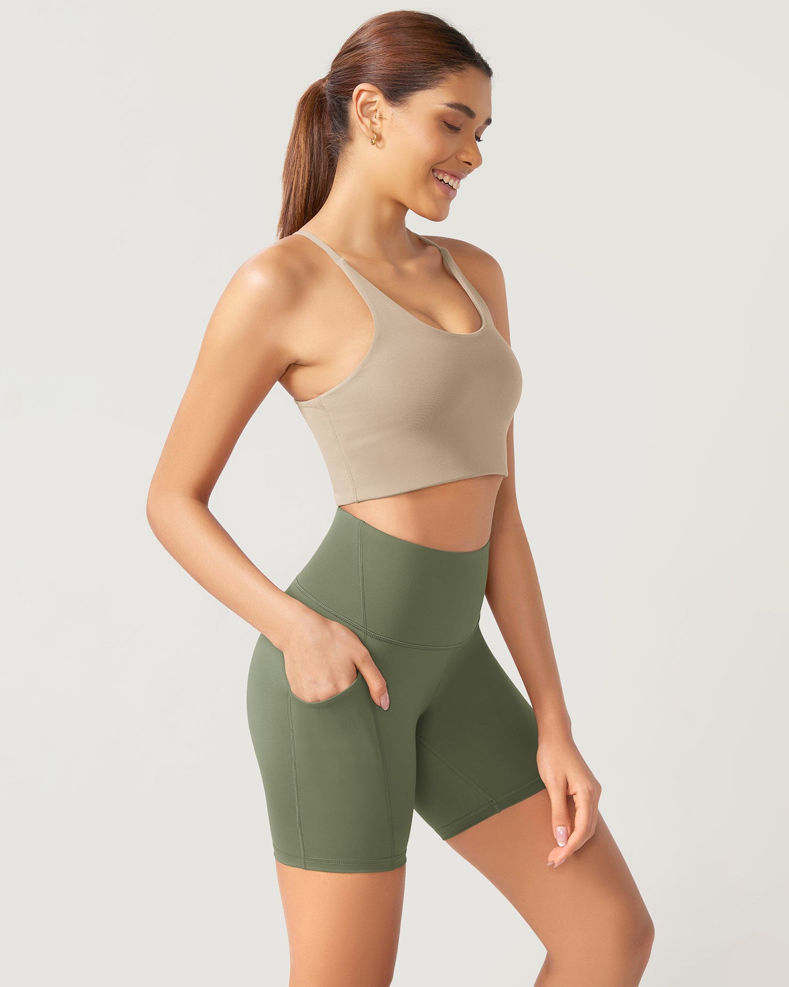 ODLEX 6 Inseam High Waist Workout Athletic Biker Shorts with Pockets - ododos