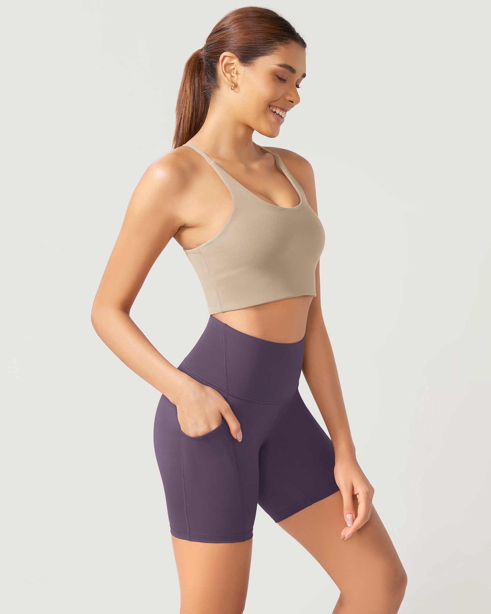 ODLEX 6 Inseam High Waist Workout Athletic Biker Shorts with Pockets - ododos