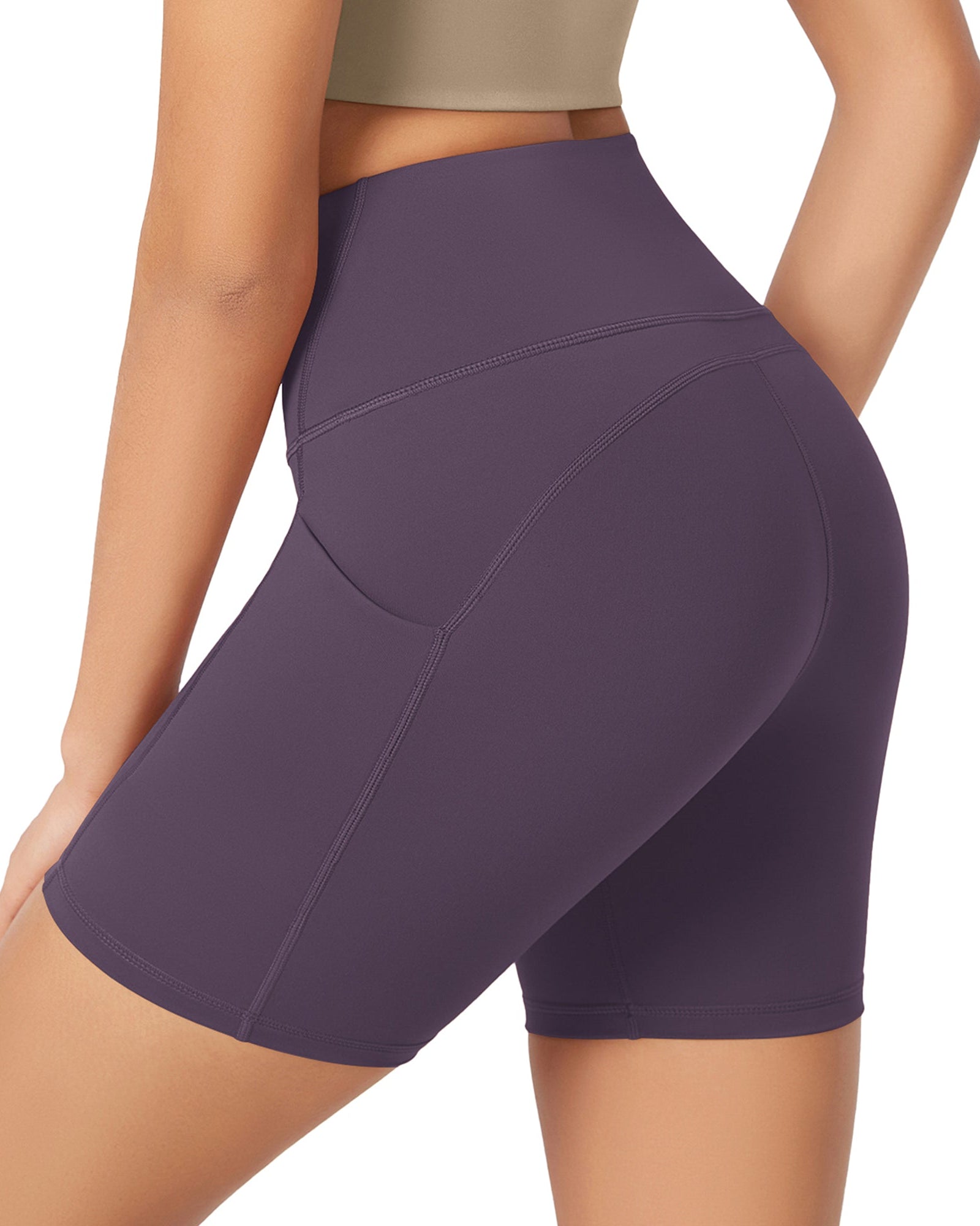 ODLEX 6 Inseam High Waist Workout Athletic Biker Shorts with Pockets - ododos