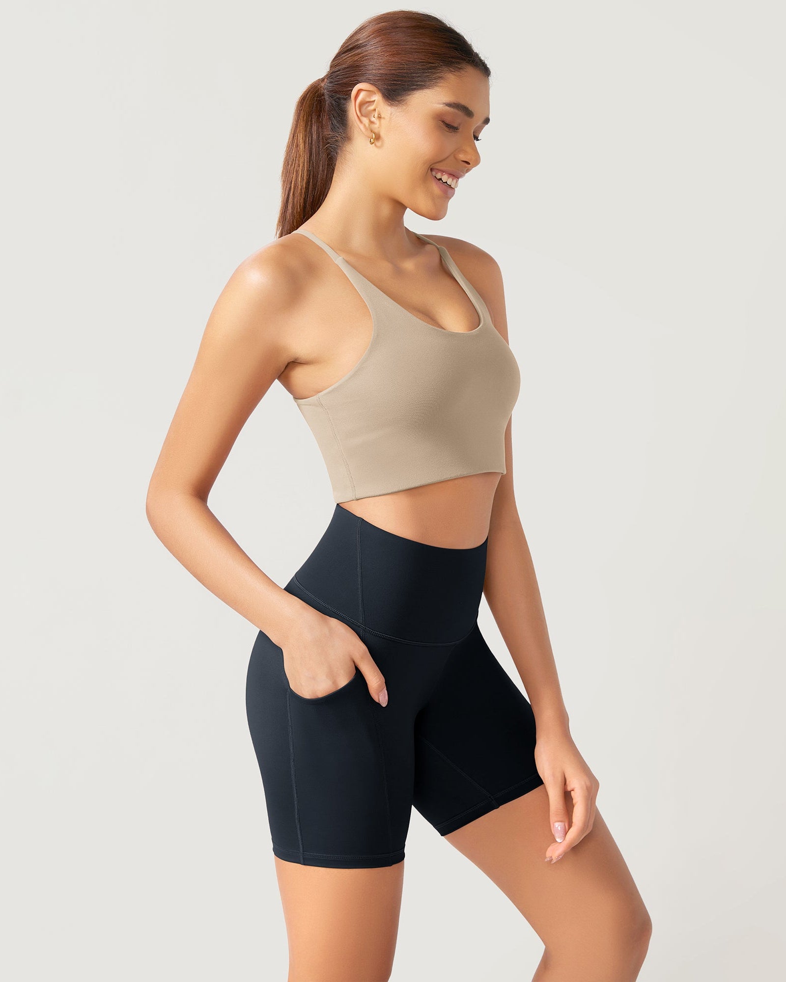ODLEX 6 Inseam High Waist Workout Athletic Biker Shorts with Pockets - ododos