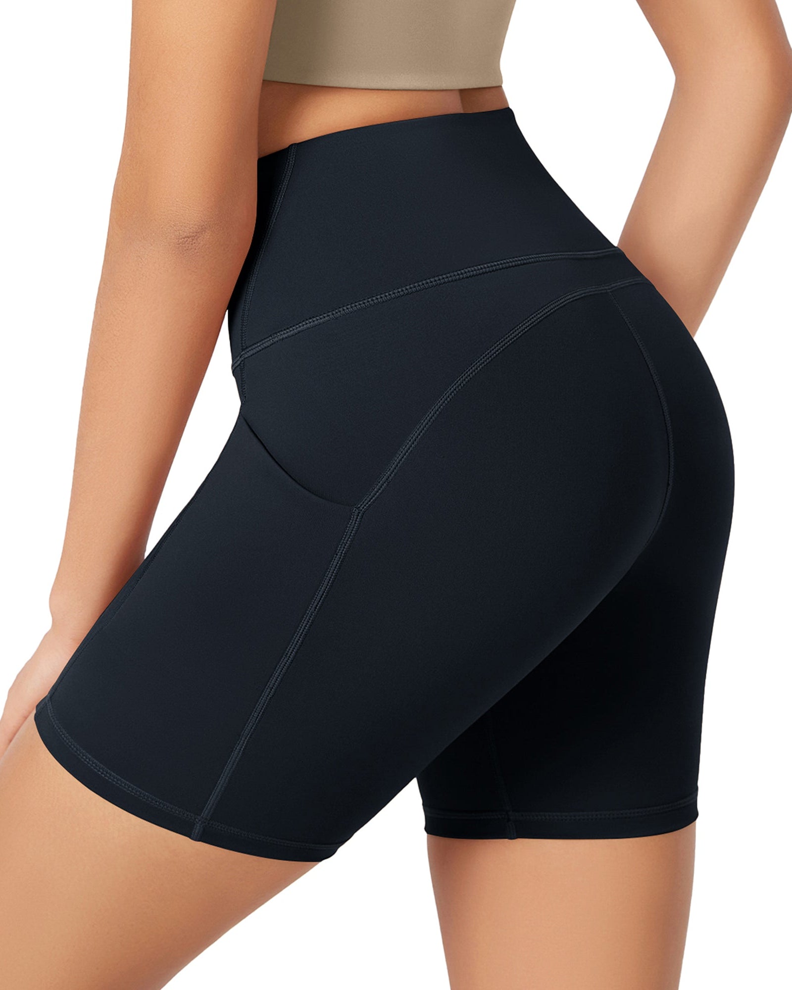 ODLEX 6 Inseam High Waist Workout Athletic Biker Shorts with Pockets - ododos