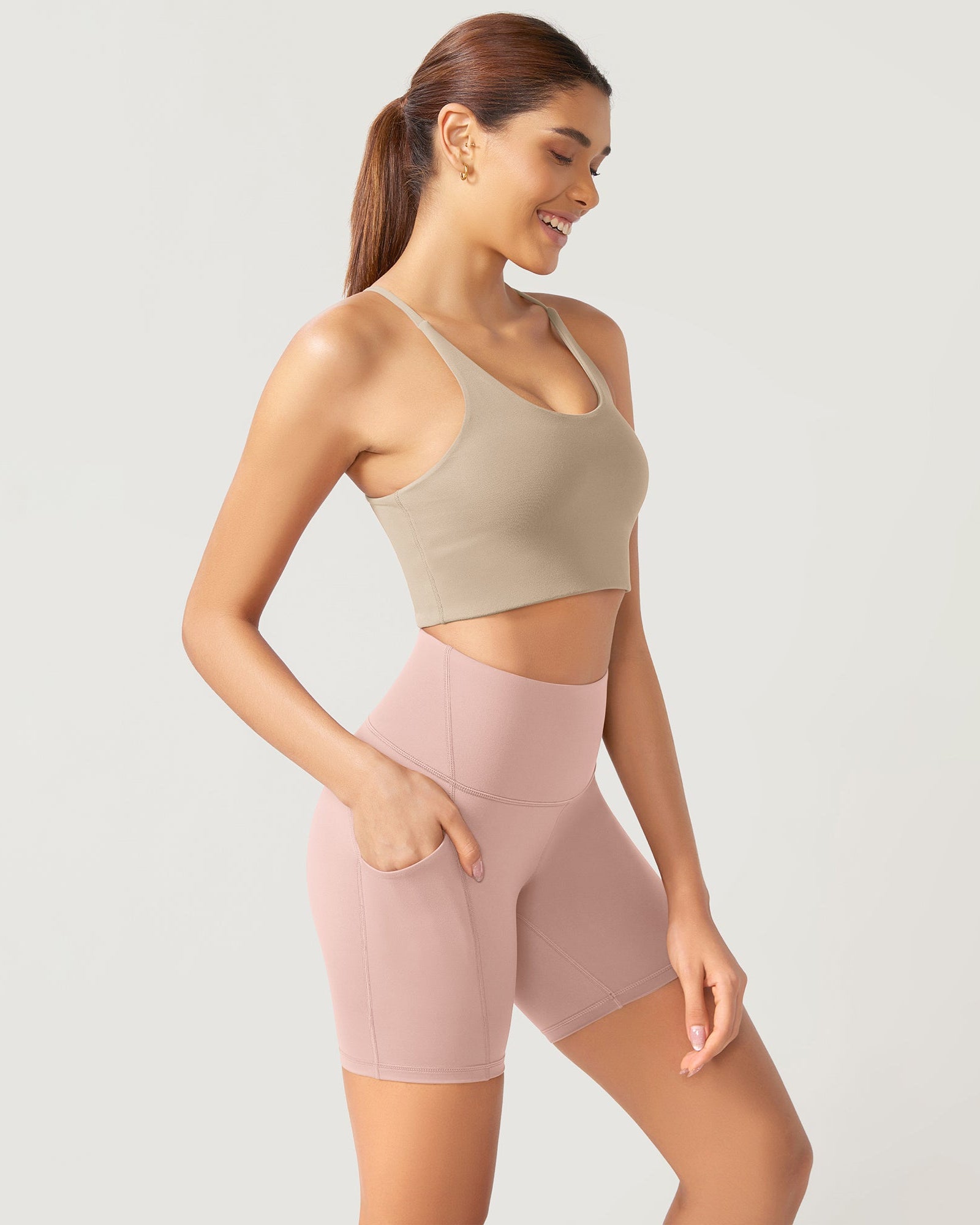 ODLEX 6 Inseam High Waist Workout Athletic Biker Shorts with Pockets - ododos