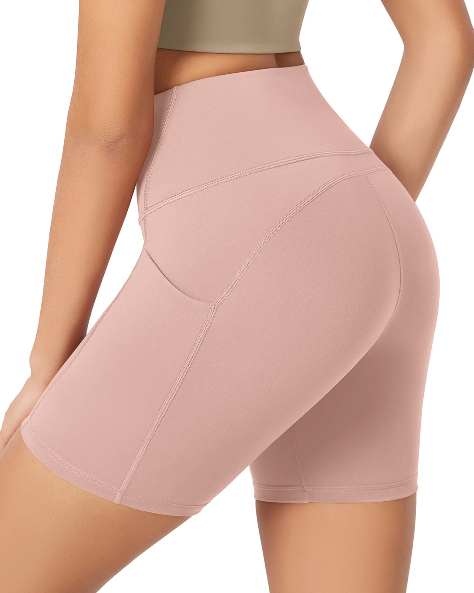 ODLEX 6 Inseam High Waist Workout Athletic Biker Shorts with Pockets - ododos