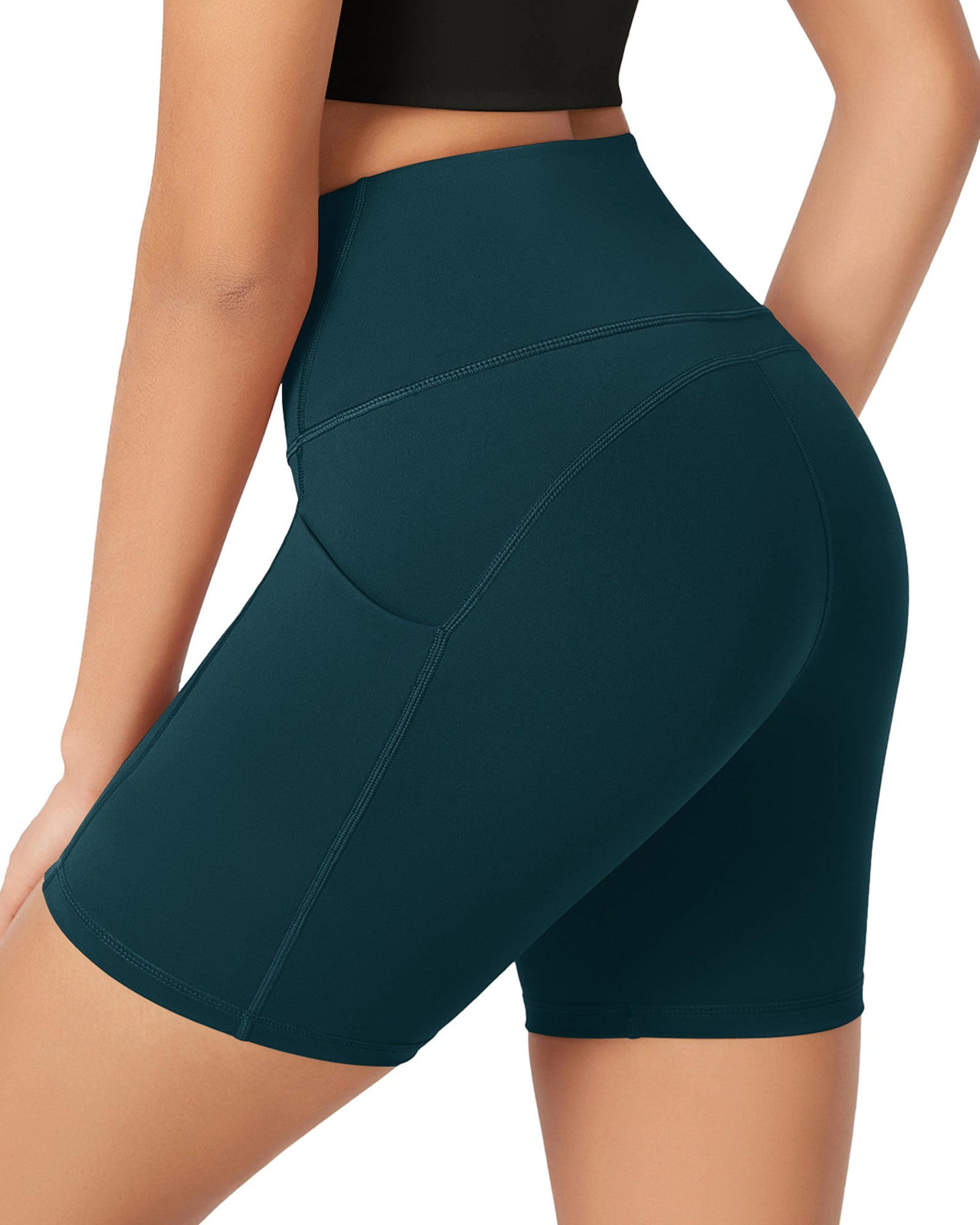 ODLEX 6 Inseam High Waist Workout Athletic Biker Shorts with Pockets - ododos