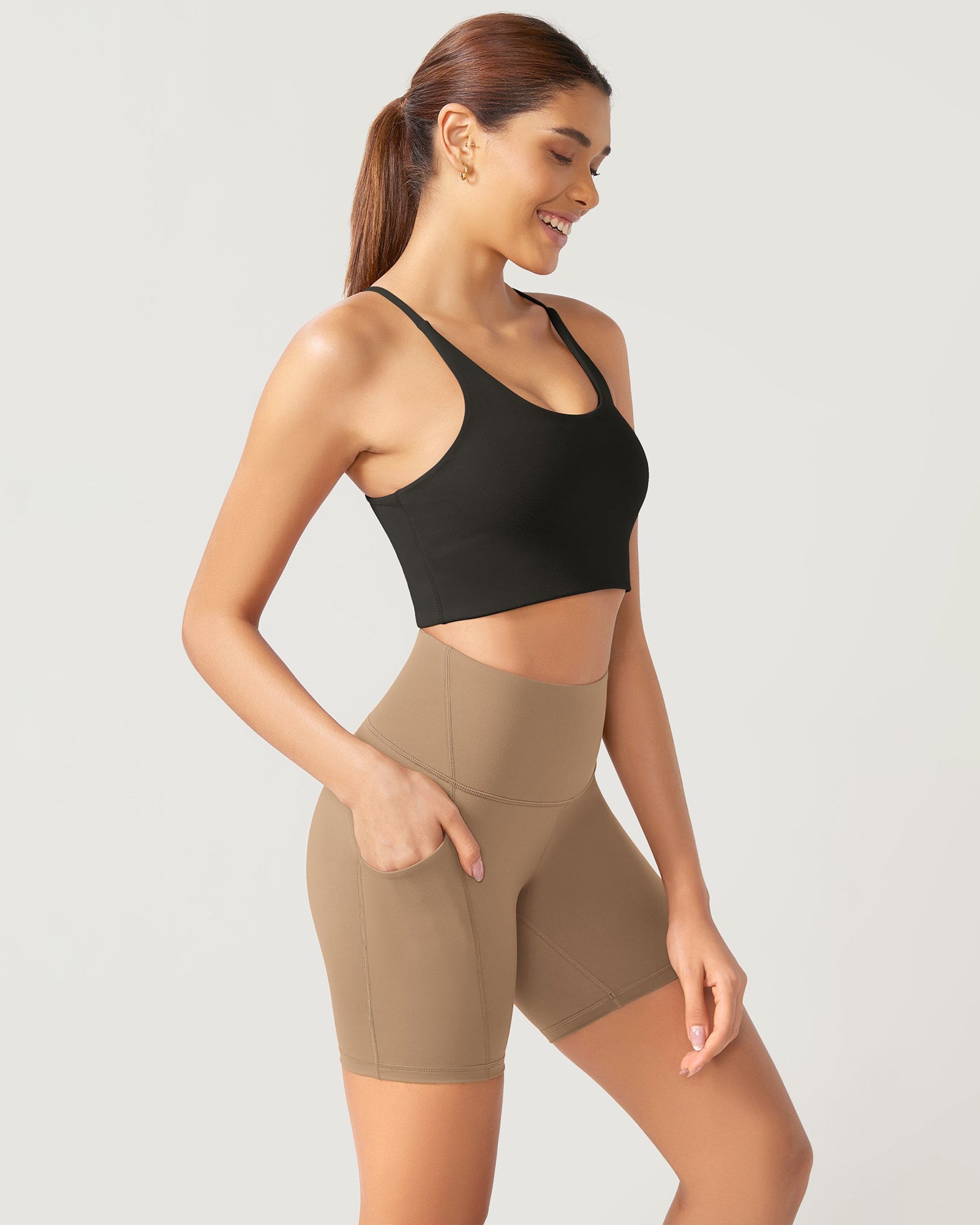ODLEX 6 Inseam High Waist Workout Athletic Biker Shorts with Pockets - ododos