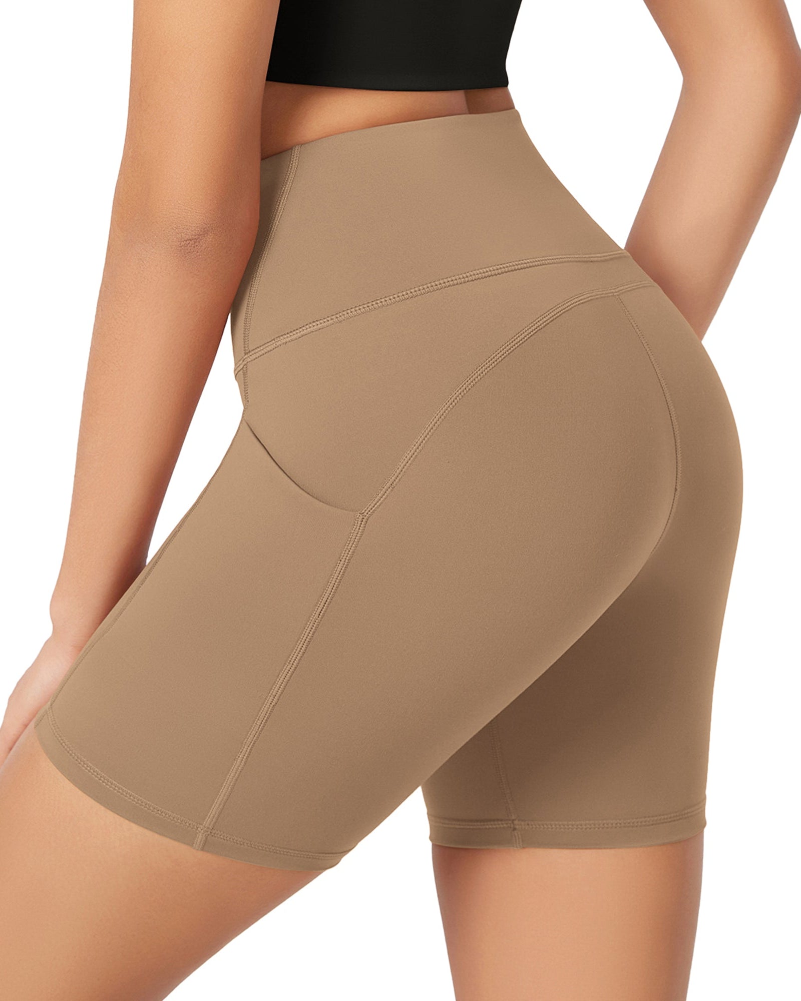 ODLEX 6 Inseam High Waist Workout Athletic Biker Shorts with Pockets - ododos
