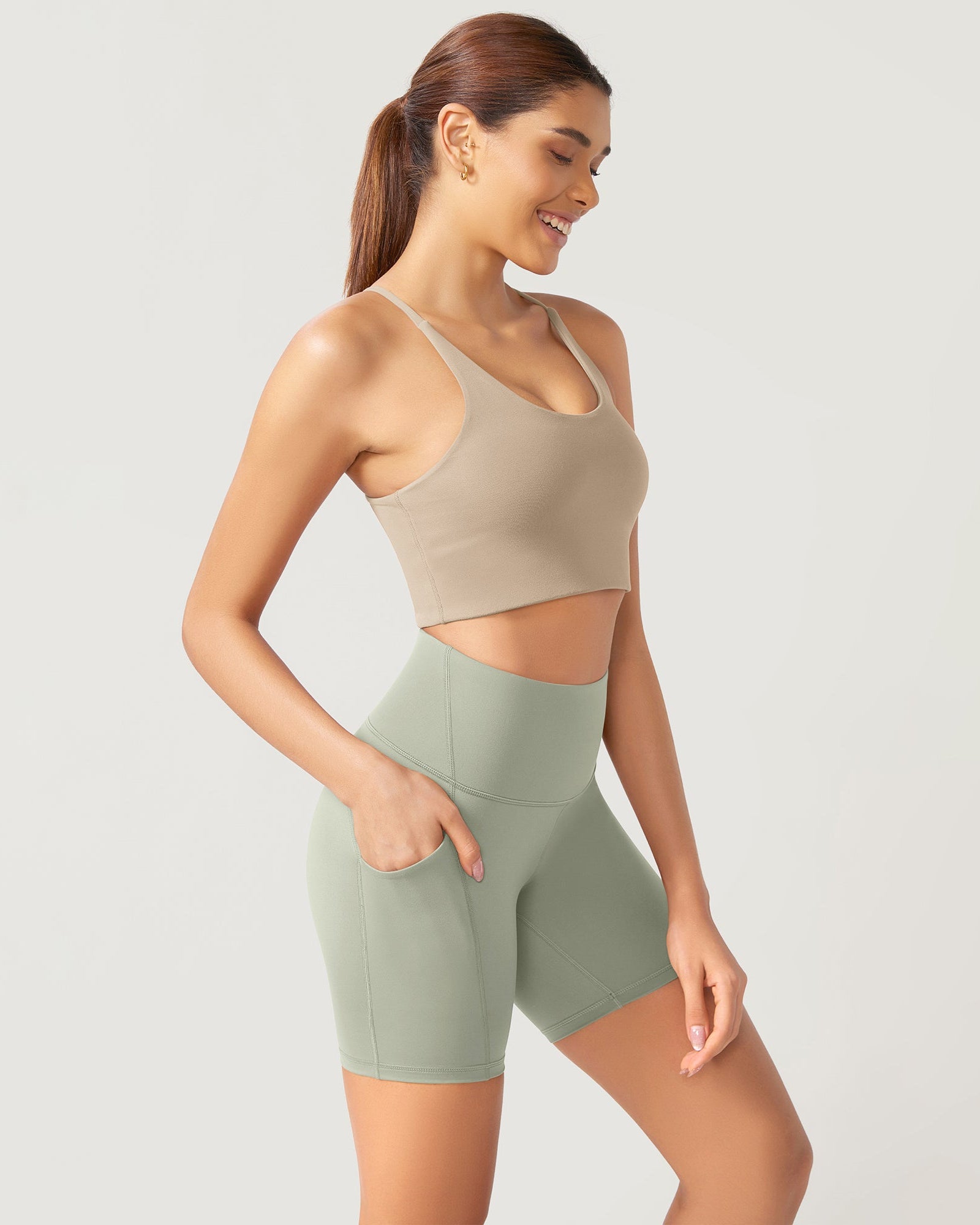 ODLEX 6 Inseam High Waist Workout Athletic Biker Shorts with Pockets - ododos