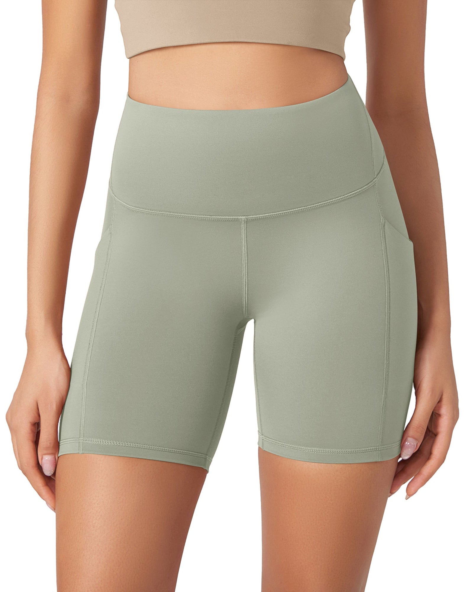 ODLEX 6 Inseam High Waist Workout Athletic Biker Shorts with Pockets - ododos