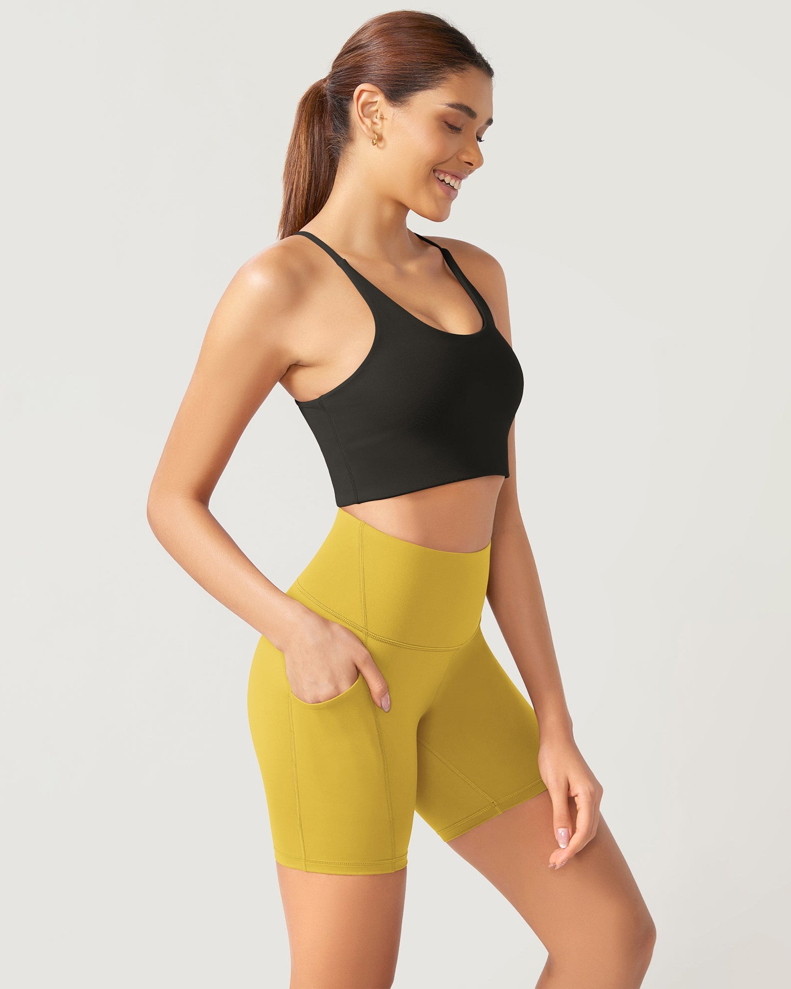 ODLEX 6 Inseam High Waist Workout Athletic Biker Shorts with Pockets - ododos