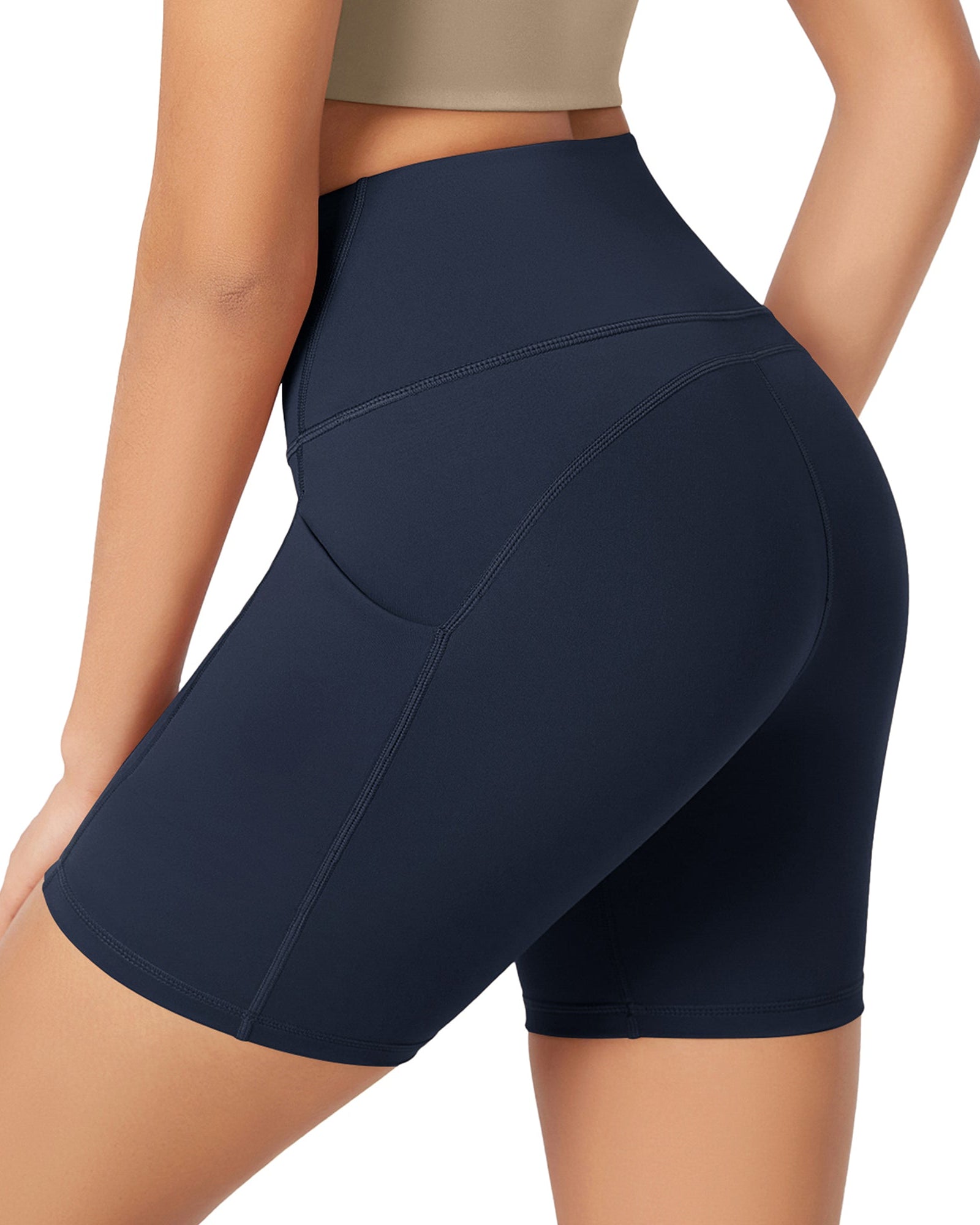 ODLEX 6 Inseam High Waist Workout Athletic Biker Shorts with Pockets - ododos