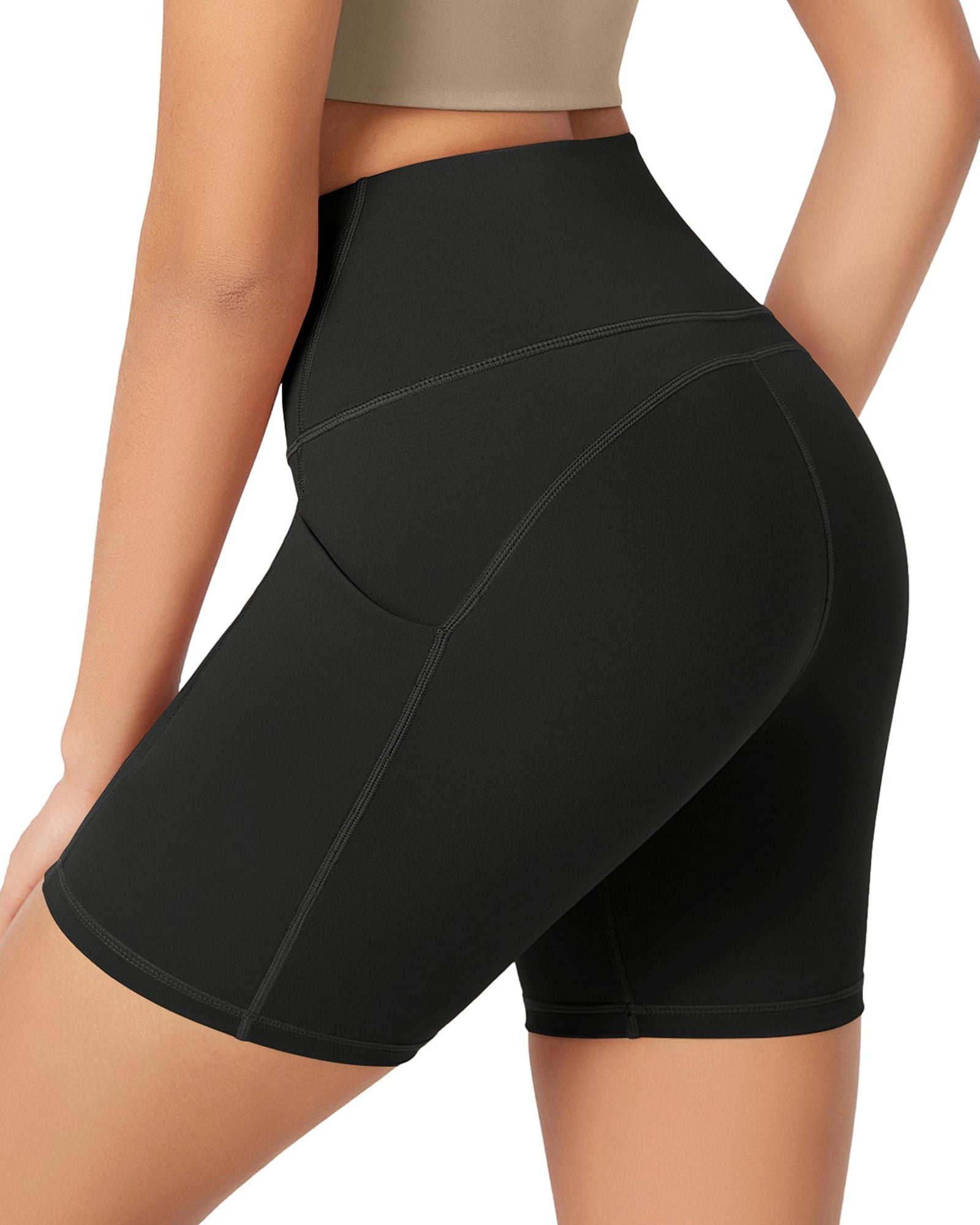 ODLEX 6 Inseam High Waist Workout Athletic Biker Shorts with Pockets - ododos