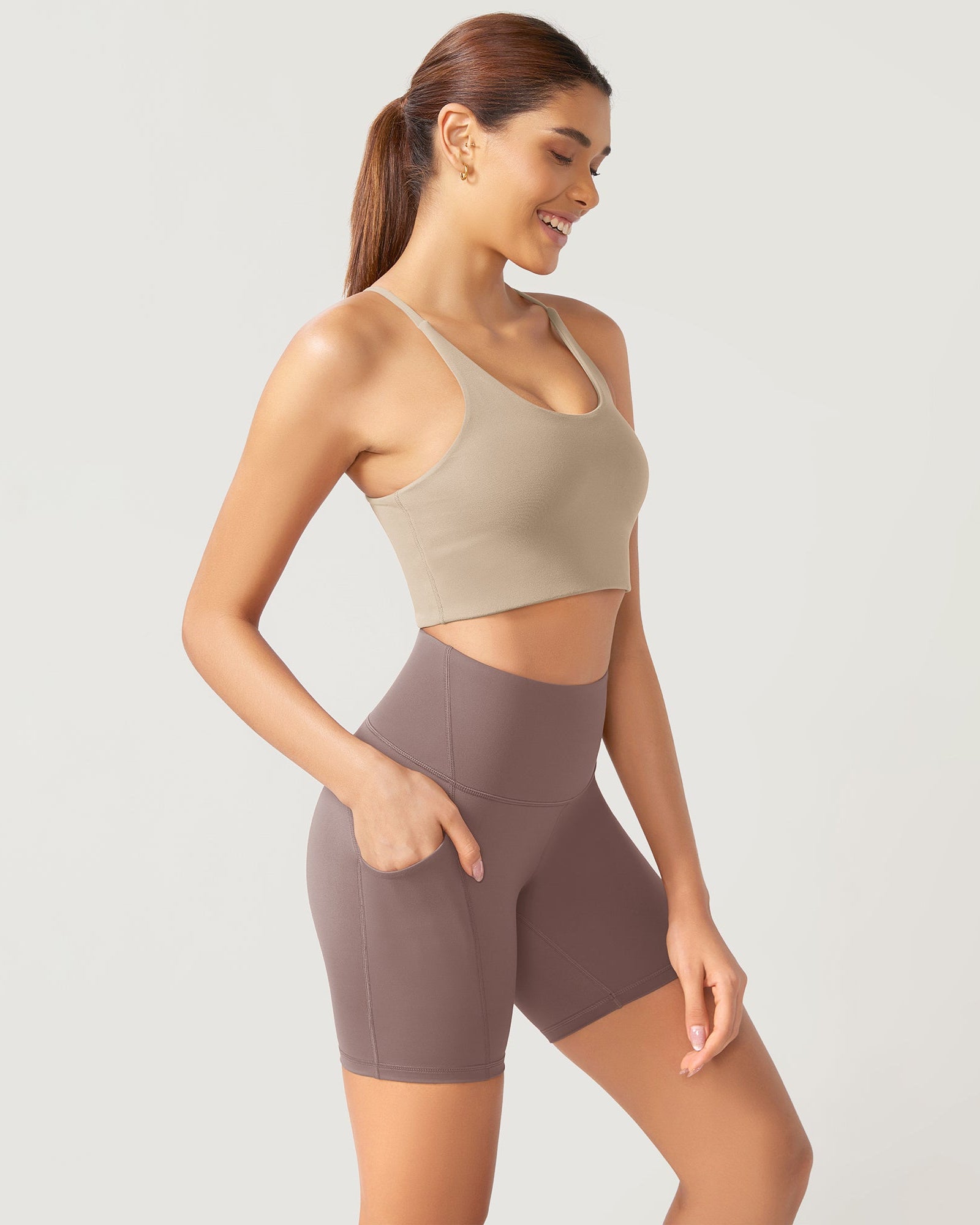 ODLEX 6 Inseam High Waist Workout Athletic Biker Shorts with Pockets - ododos