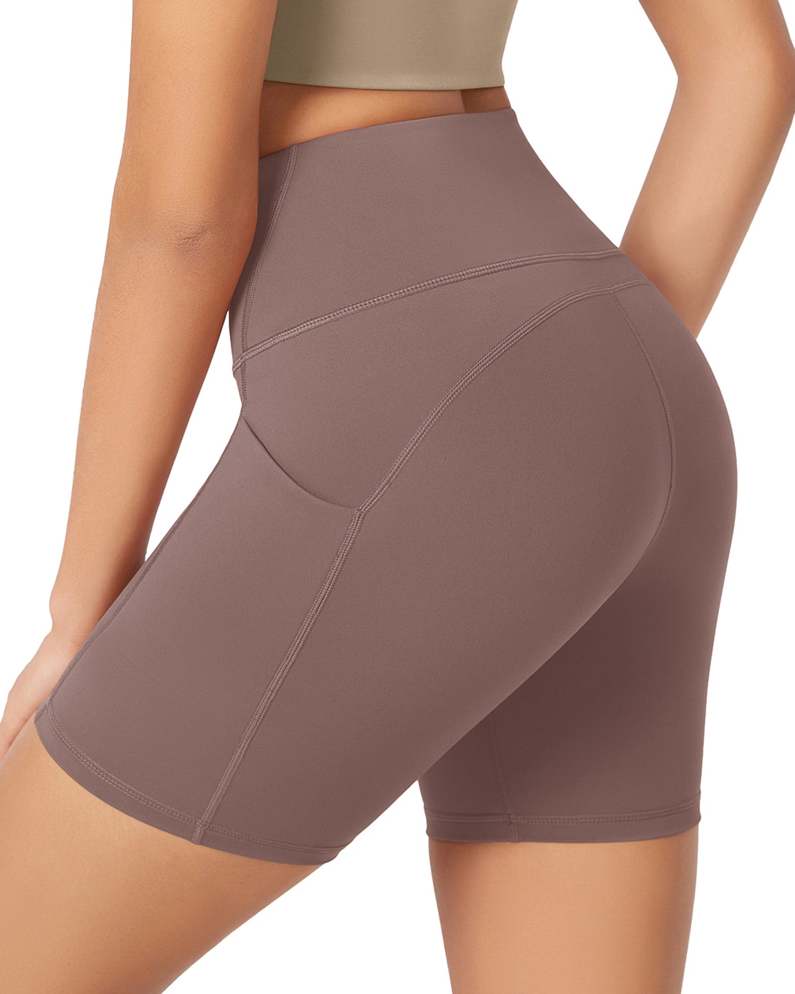 ODLEX 6 Inseam High Waist Workout Athletic Biker Shorts with Pockets - ododos