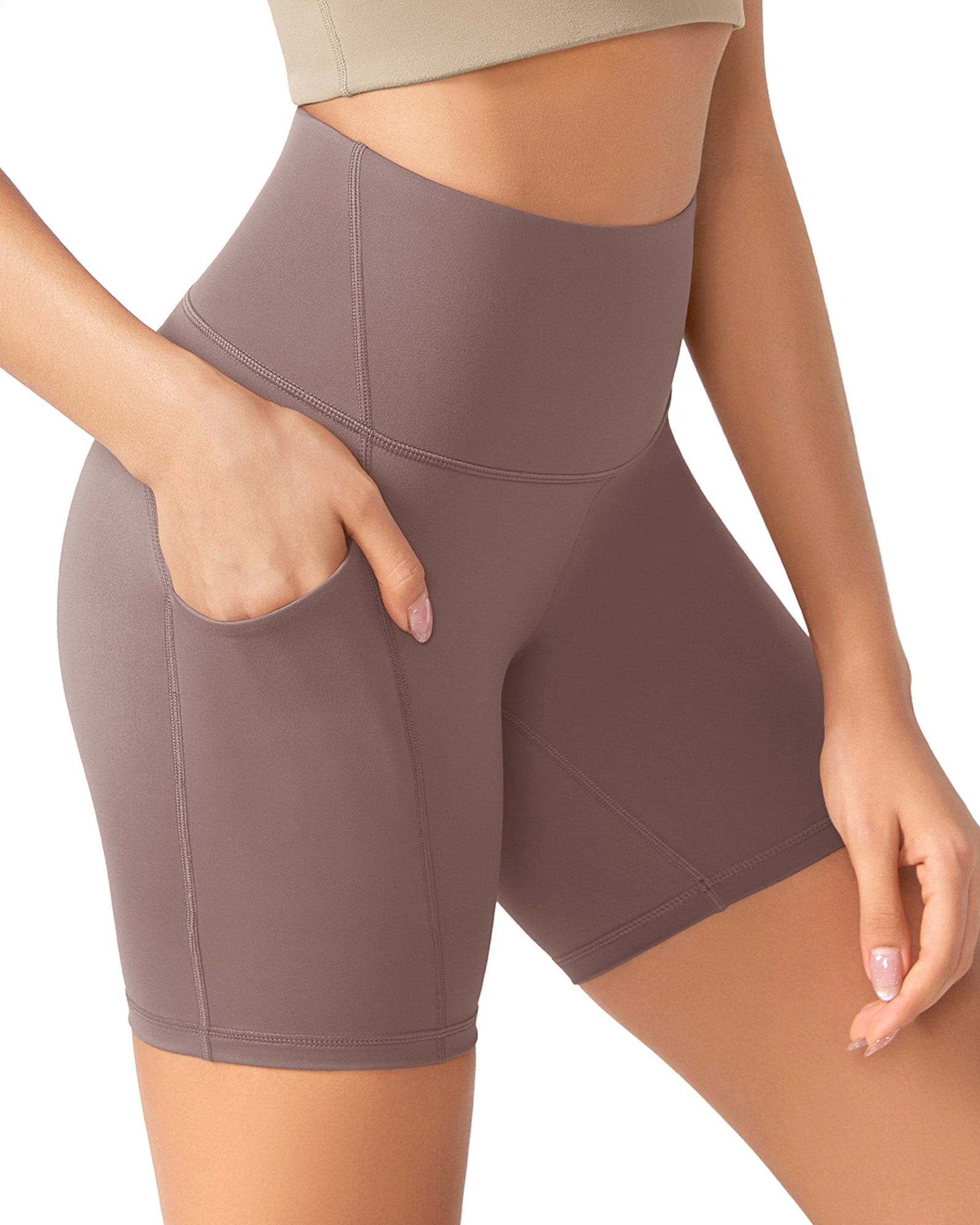 ODLEX 6 Inseam High Waist Workout Athletic Biker Shorts with Pockets - ododos