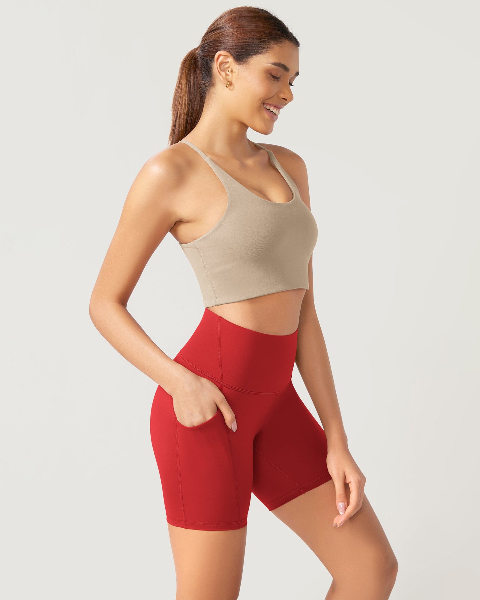 ODLEX 6 Inseam High Waist Workout Athletic Biker Shorts with Pockets - ododos