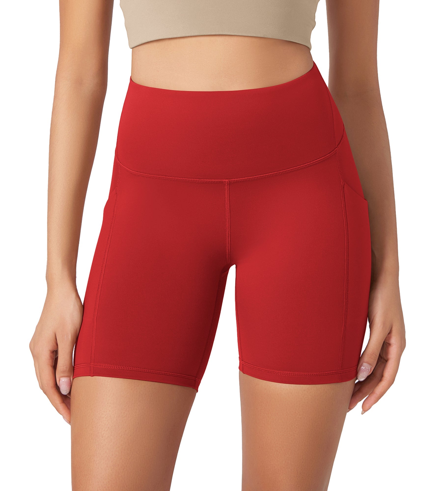 ODLEX 6 Inseam High Waist Workout Athletic Biker Shorts with Pockets - ododos